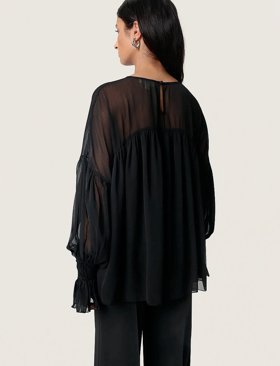 Soaked - SLHarietta Blouse LS - langärmelige blusen - black - 4