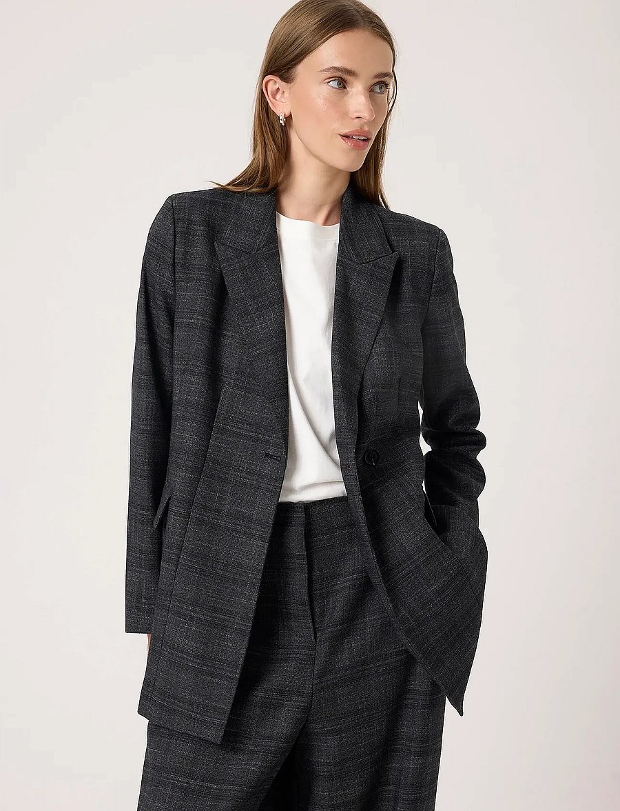 Soaked - SLEvonne Fitted Blazer - dobbelspente blazere - black suiting check - 0