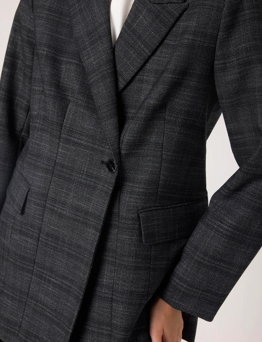 Soaked in Luxury - SLEvonne Fitted Blazer - dobbeltradede blazere - black suiting check - 5