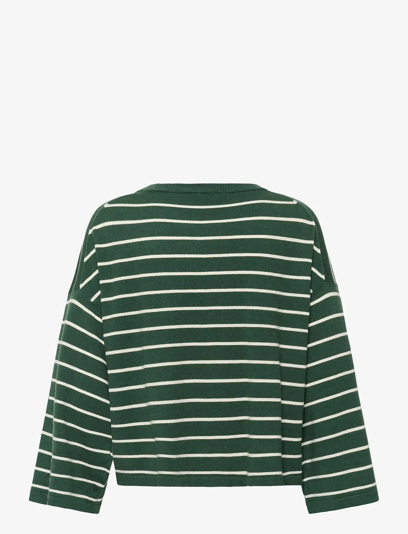 Soaked - SLSpina Boxy Pullover Cropped - pullover - trekking green w white stripe - 2