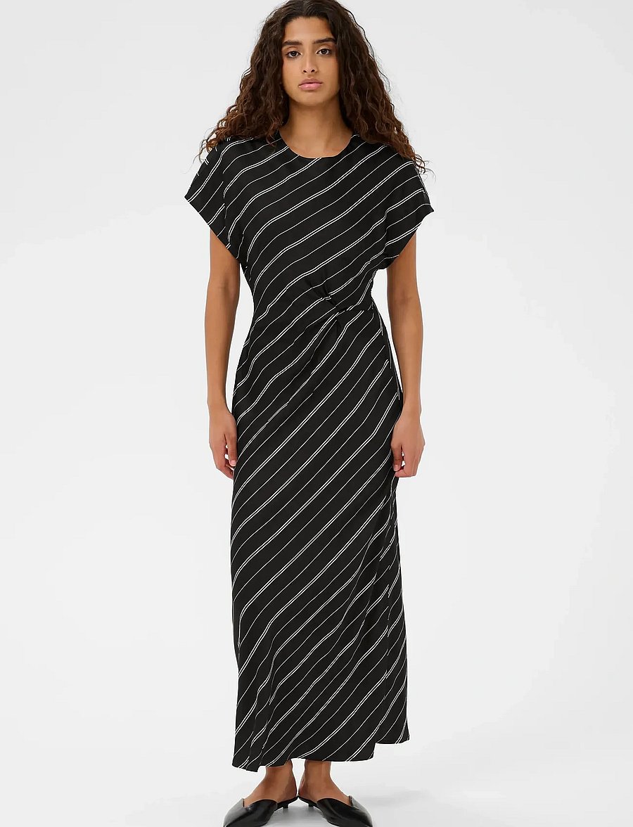 Soaked - SLMarcela Mirmir Printed Dress - midikleider - black w white stripes - 0