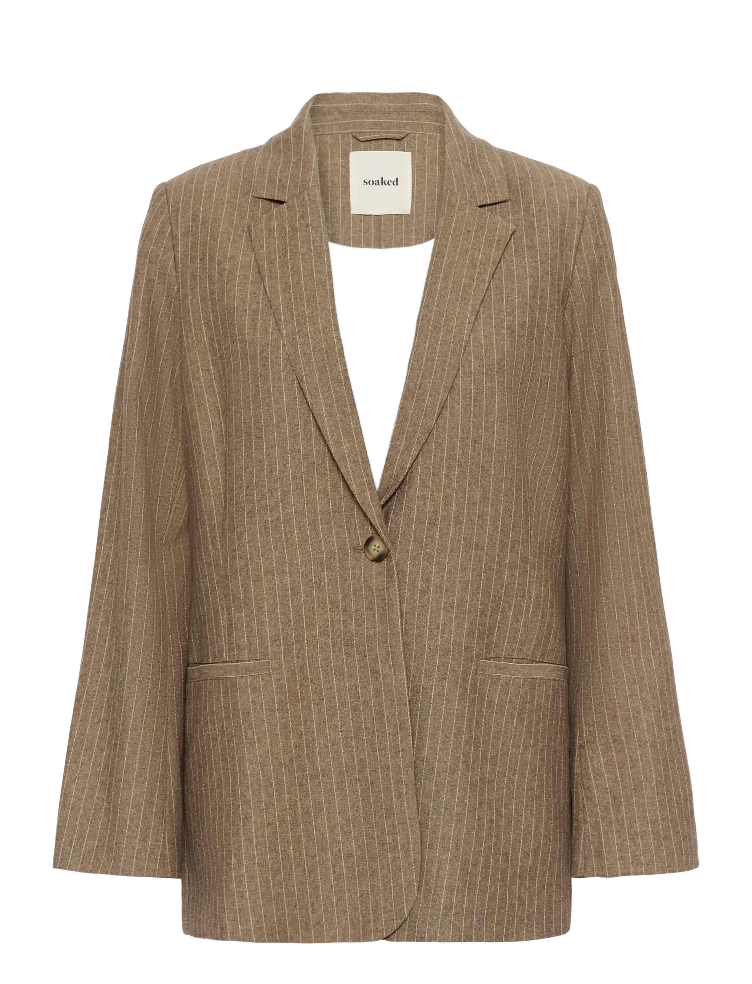 Soaked SLGinevra Blazer - Soaked in Luxury - CAPPUCINO PIN STRIPE / brown