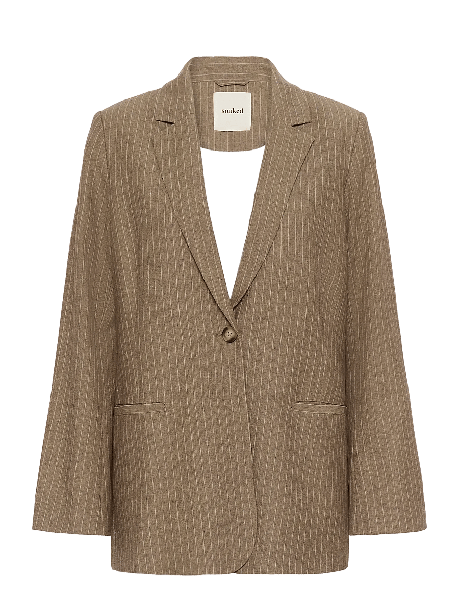 Soaked - SLGinevra Blazer - einreihige blazer - cappucino pin stripe - 1