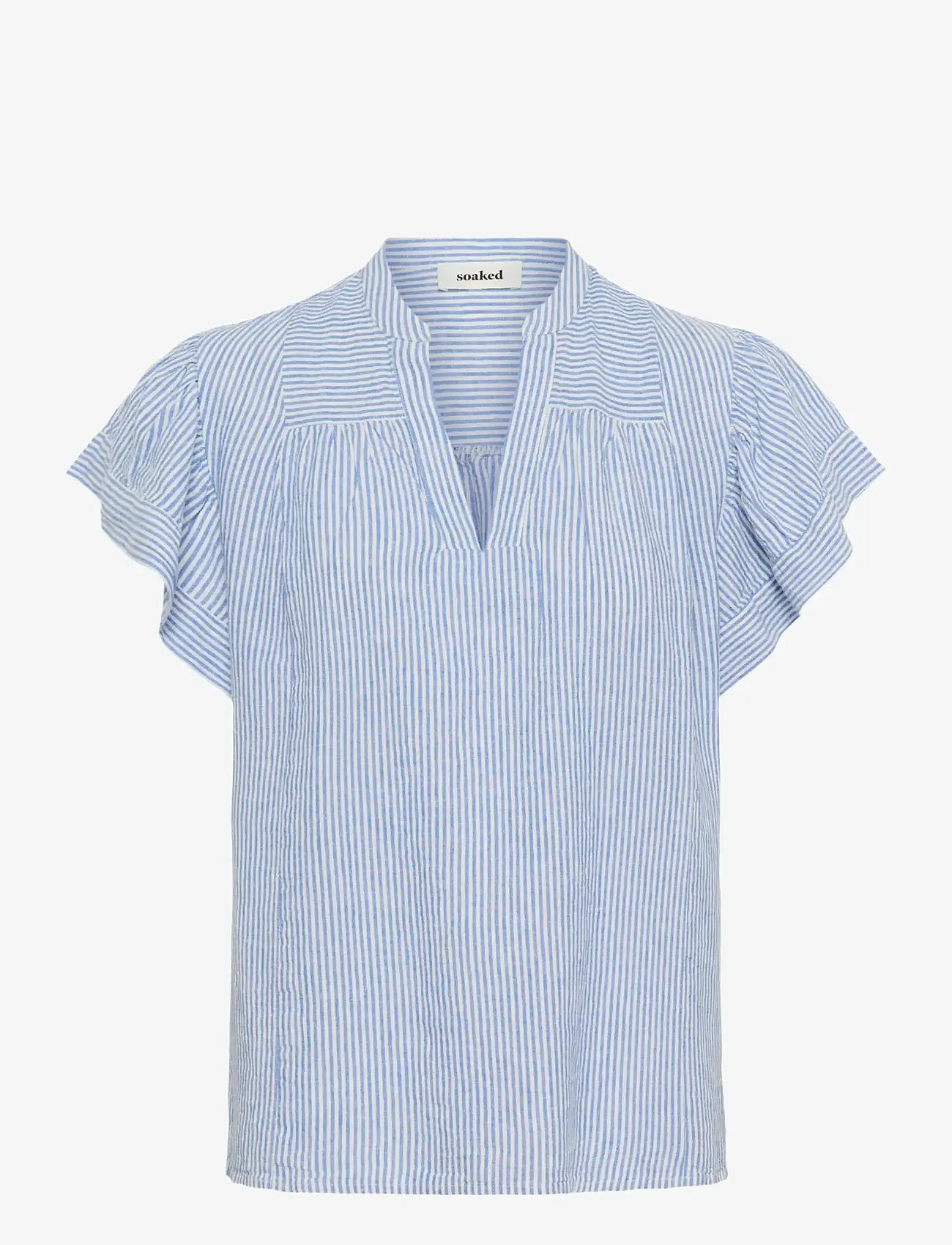 Soaked in Luxury - SLAria Blouse - kurzämlige blusen - regatta and white stripe - 1