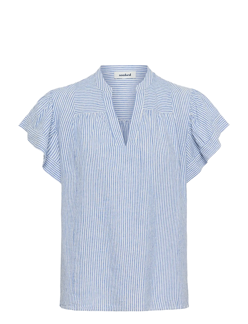 Soaked in Luxury - SLAria Blouse - kurzämlige blusen - regatta and white stripe - 1