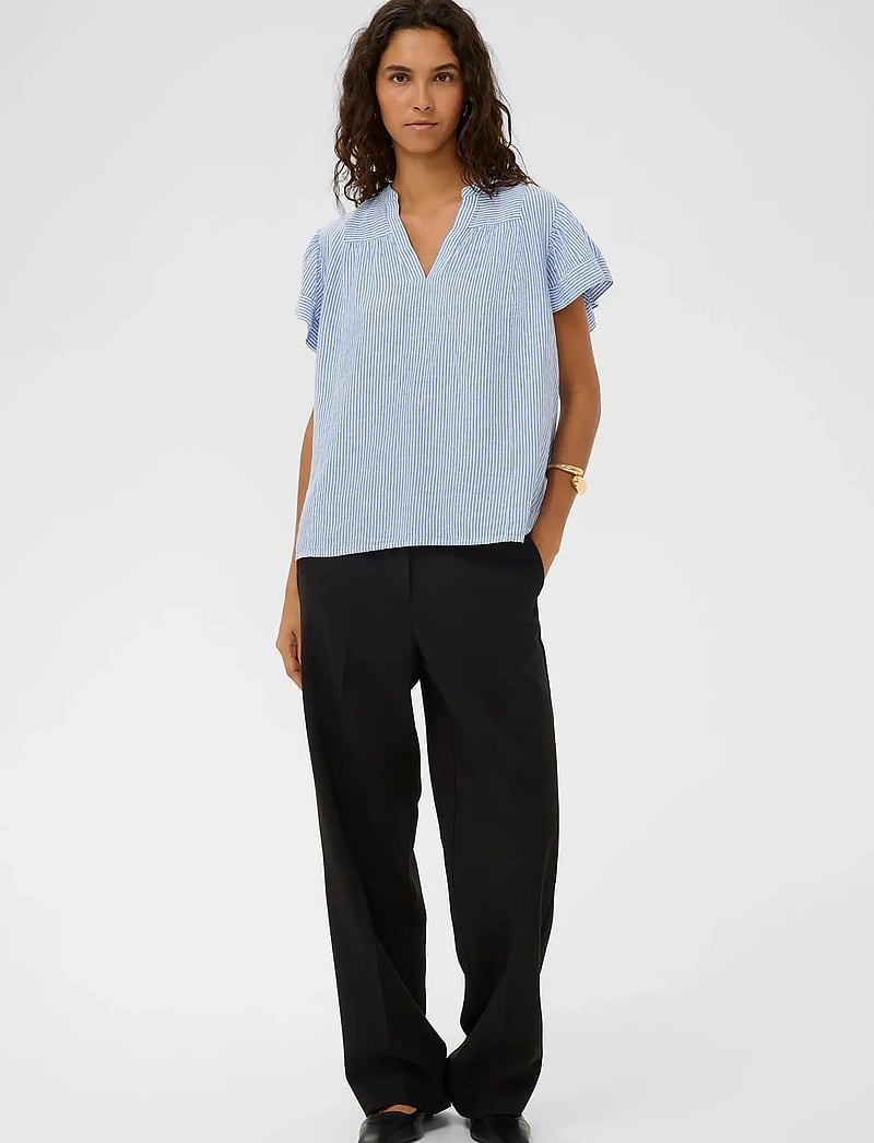 Soaked in Luxury - SLAria Blouse - kurzämlige blusen - regatta and white stripe - 3