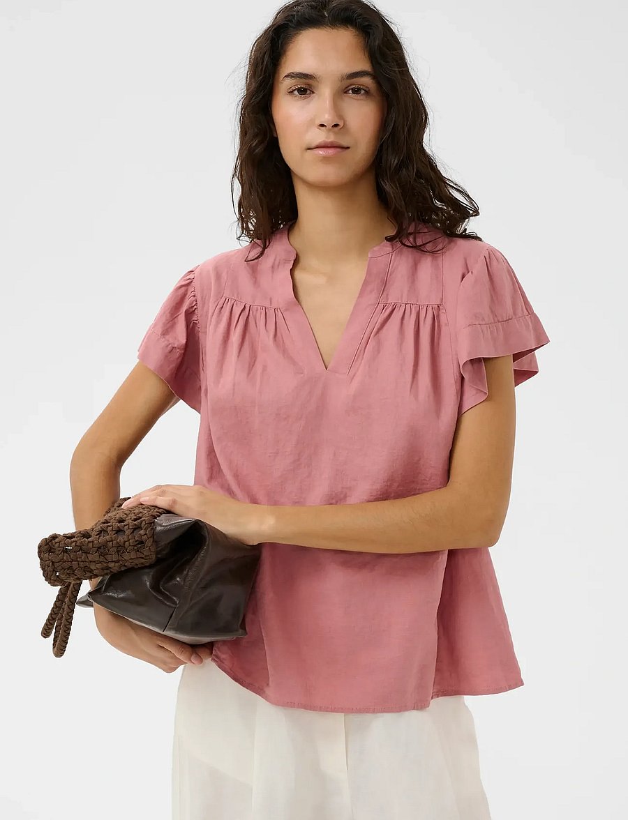 Soaked - SLAria Blouse - kurzärmelige blusen - ash rose - 0