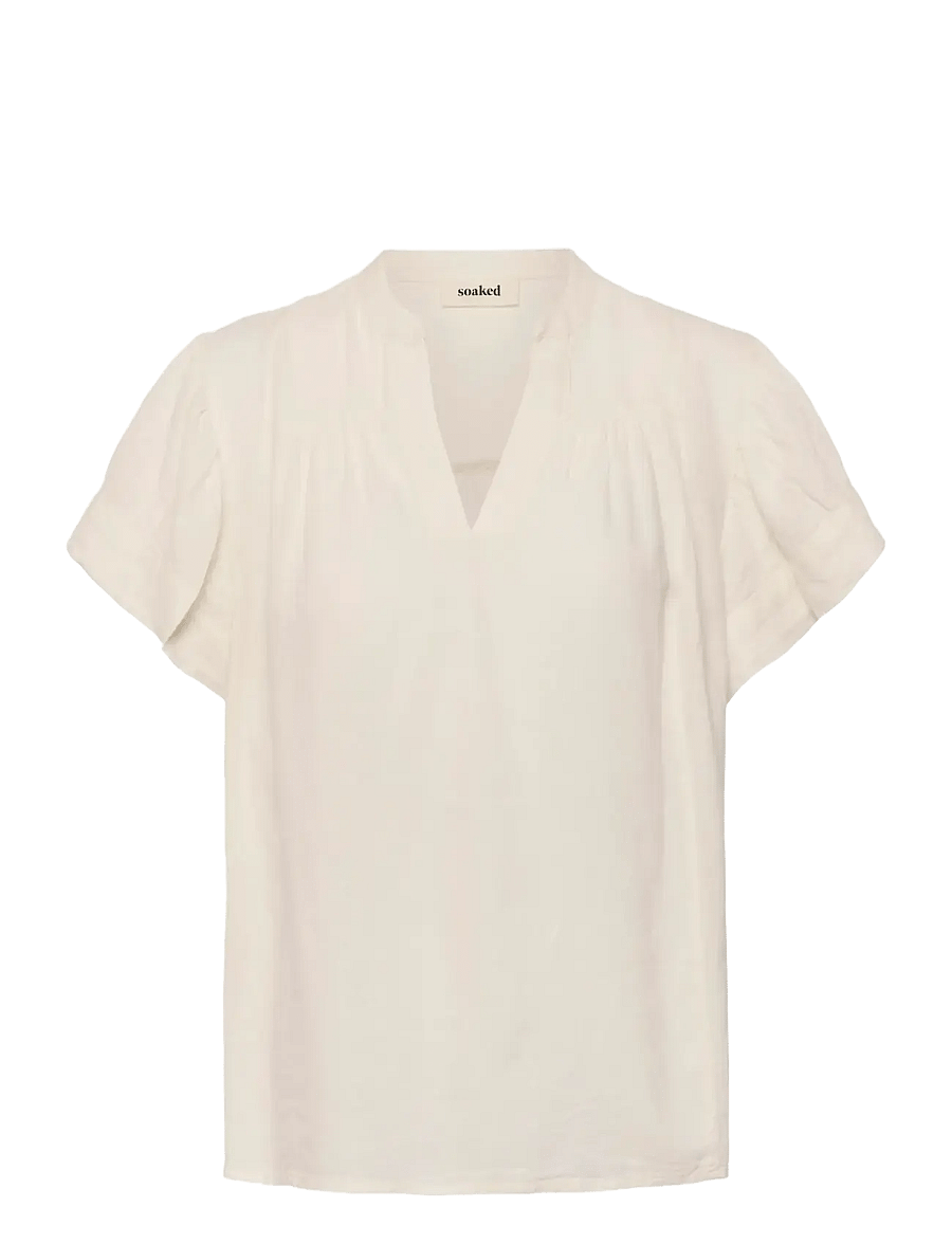Soaked - SLAria Blouse - kortärmade blusar - broken white - 1