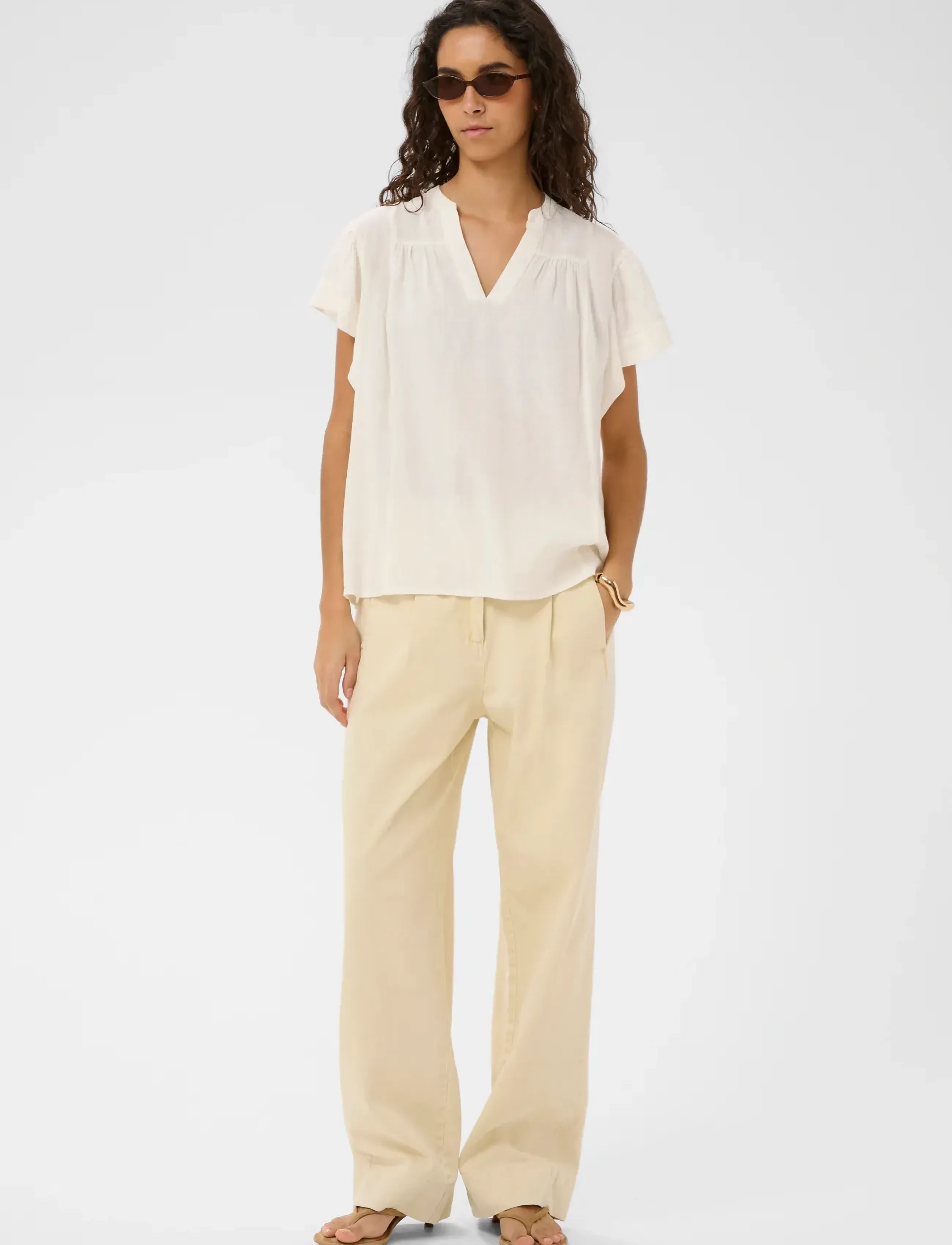 Soaked - SLAria Blouse - blūzes ar īsām piedurknēm - broken white - 3