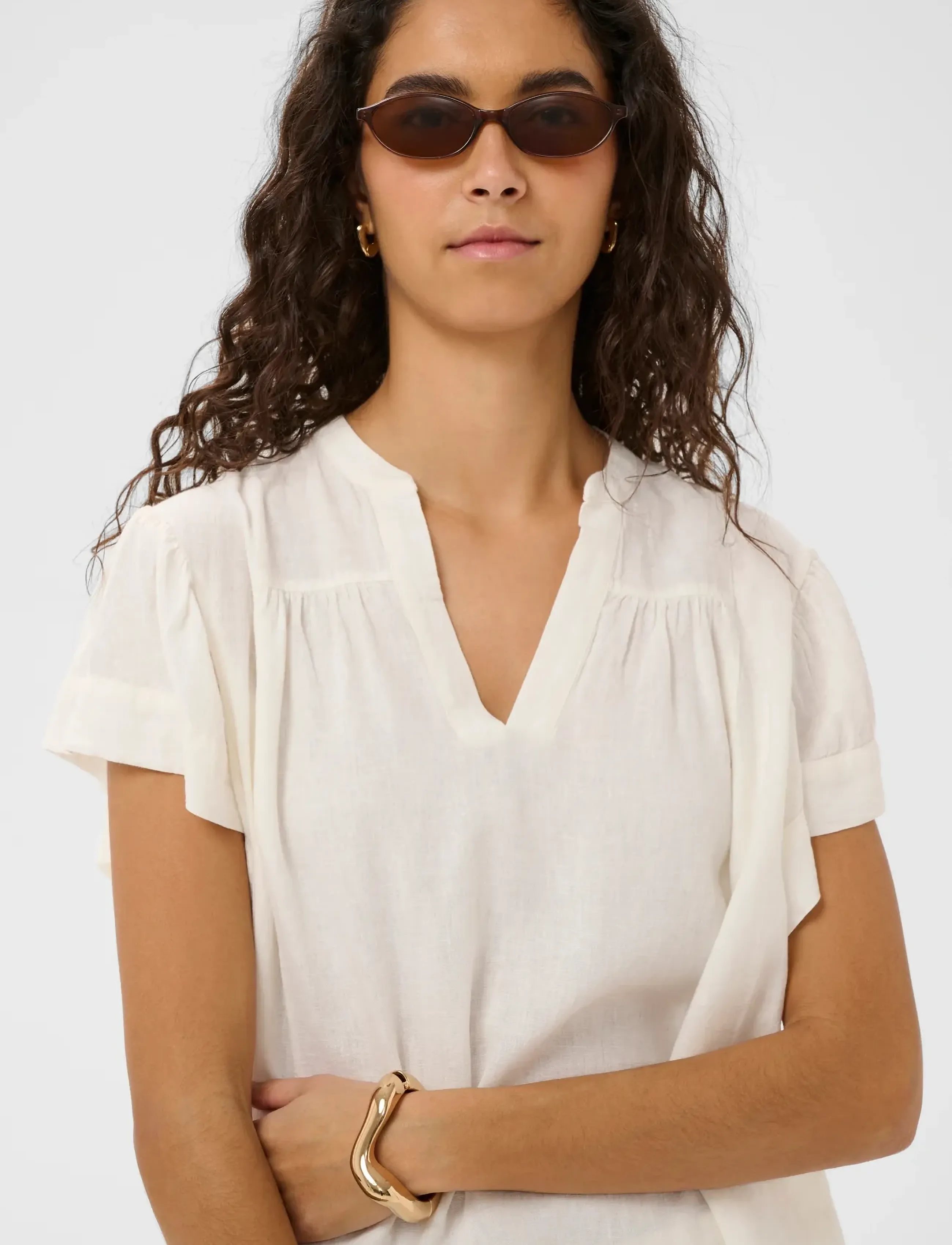Soaked - SLAria Blouse - blūzes ar īsām piedurknēm - broken white - 5