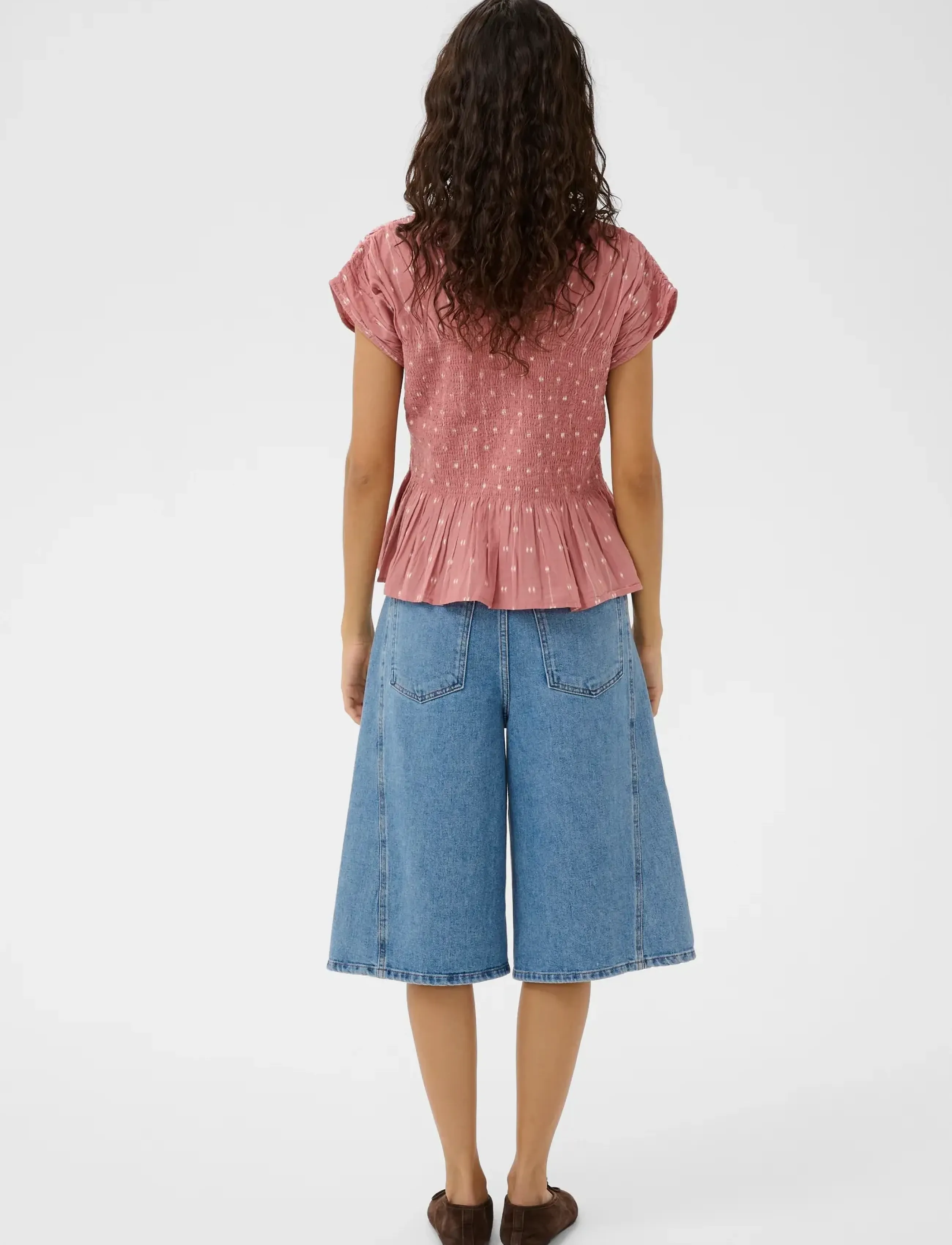Soaked - SLAmelie Blouse - kortærmede bluser - ash rose with white dobby - 4