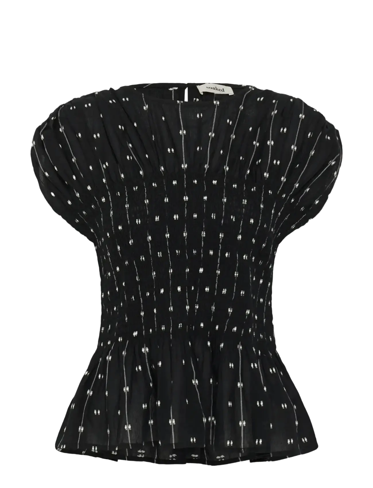 Soaked SLAmelie Blouse - Soaked in Luxury - BLACK W WHITE DOBBY / black