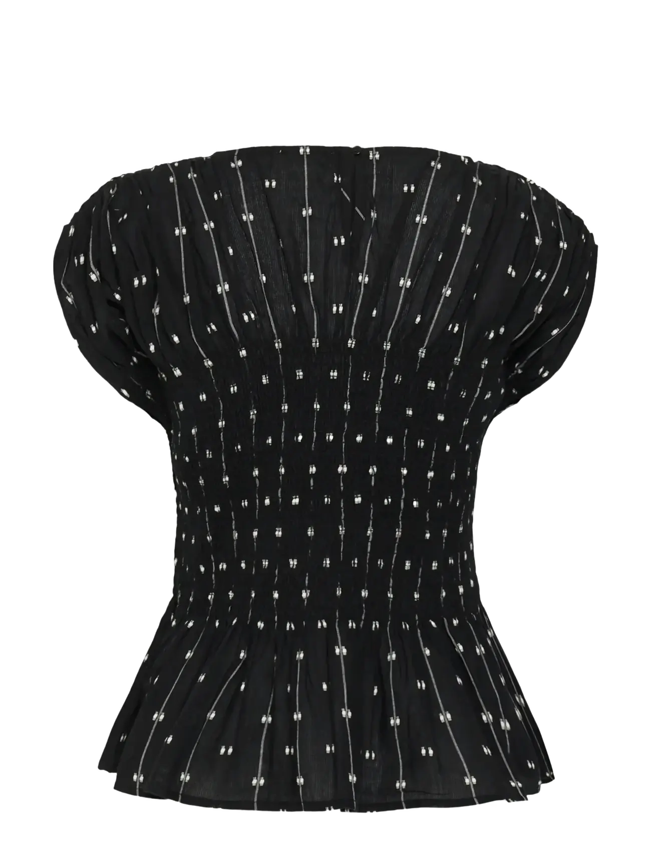 Soaked - SLAmelie Blouse - kortærmede bluser - black w white dobby - 2