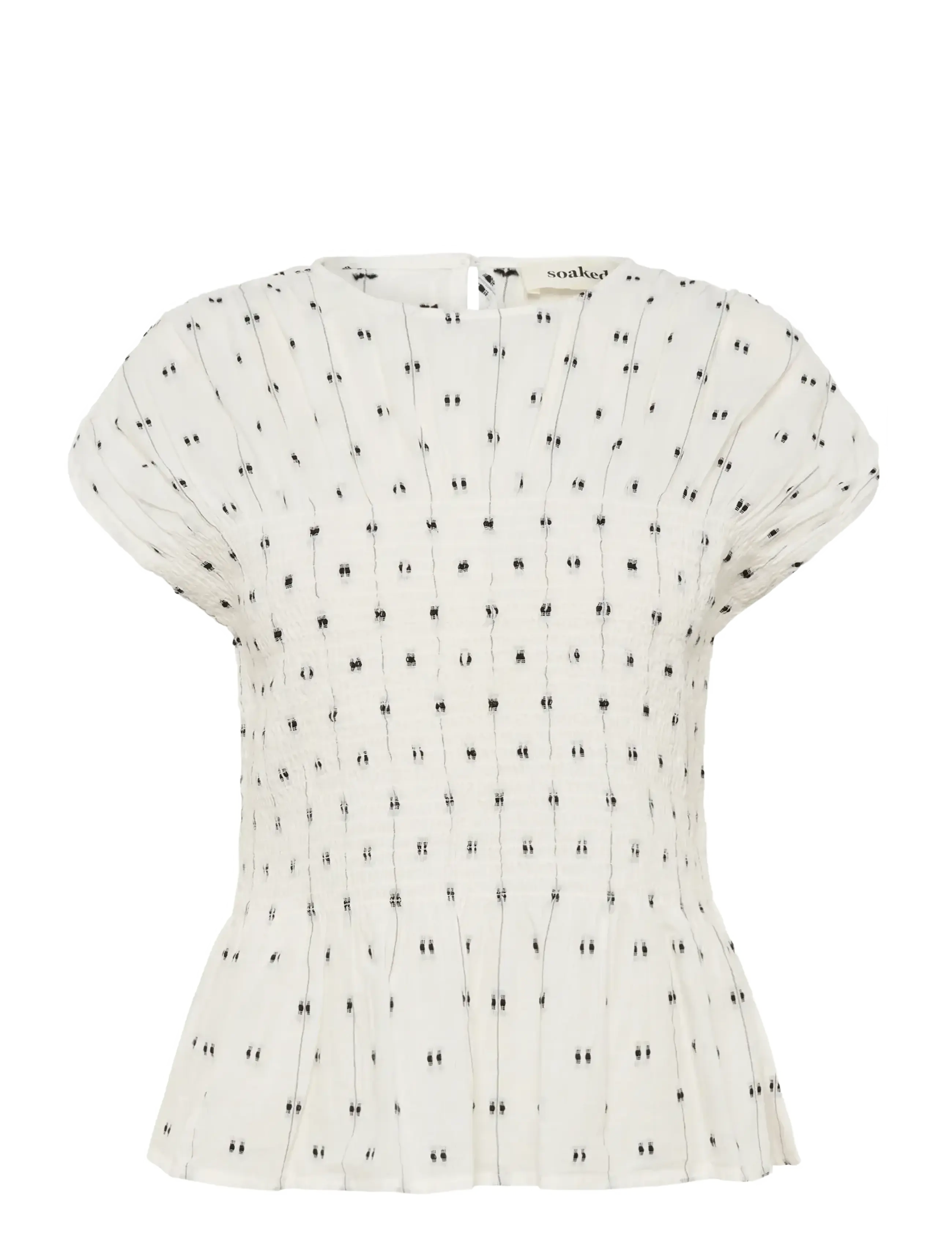 Soaked SLAmelie Blouse - Soaked in Luxury - WHITE W. BLACK DOBBY / white