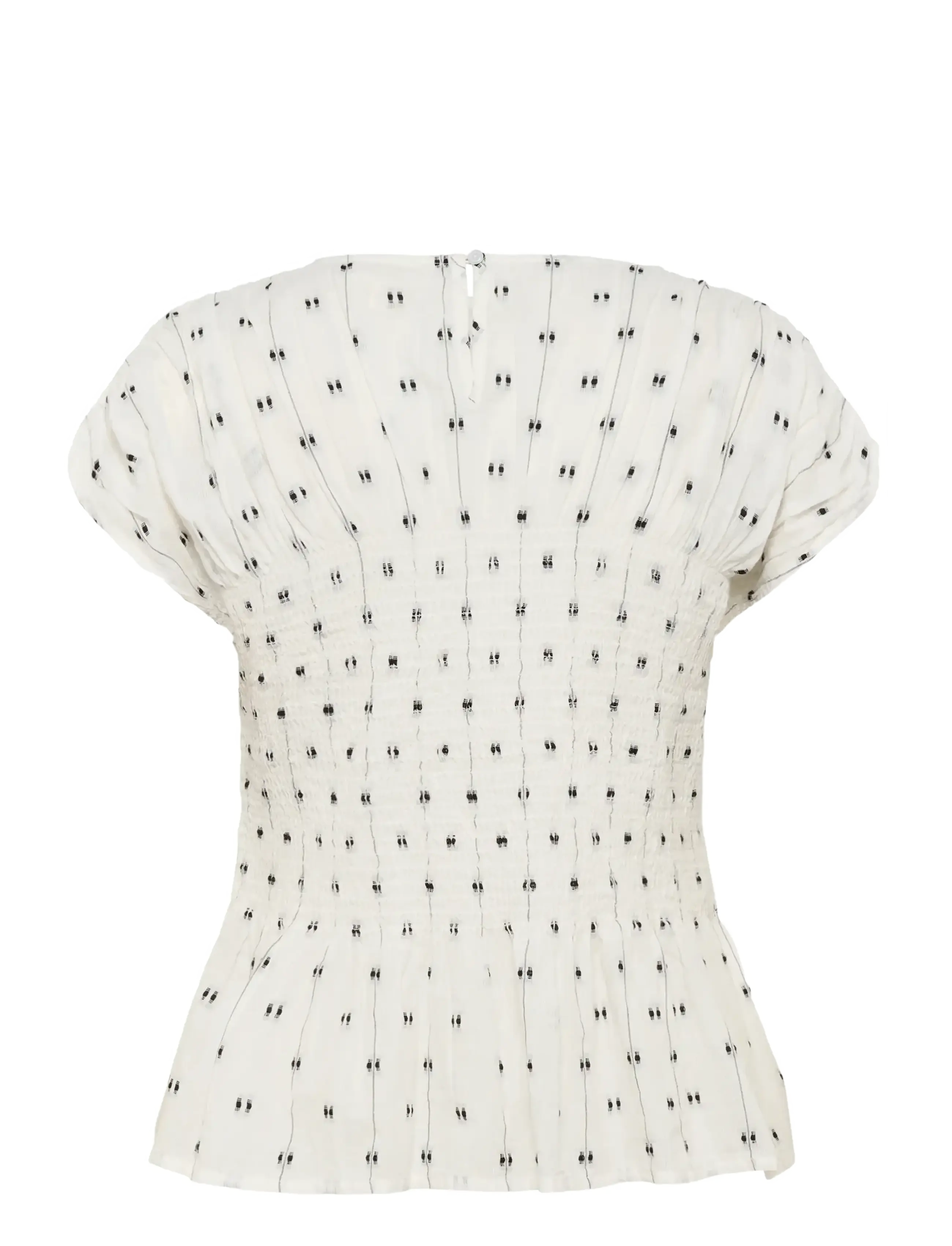 Soaked - SLAmelie Blouse - kortærmede bluser - white w. black dobby - 2