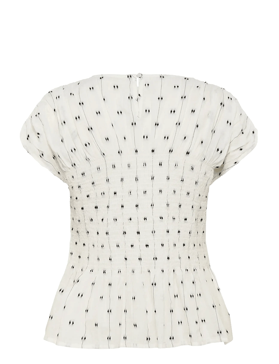 Soaked - SLAmelie Blouse - short-sleeved blouses - white w. black dobby - 2