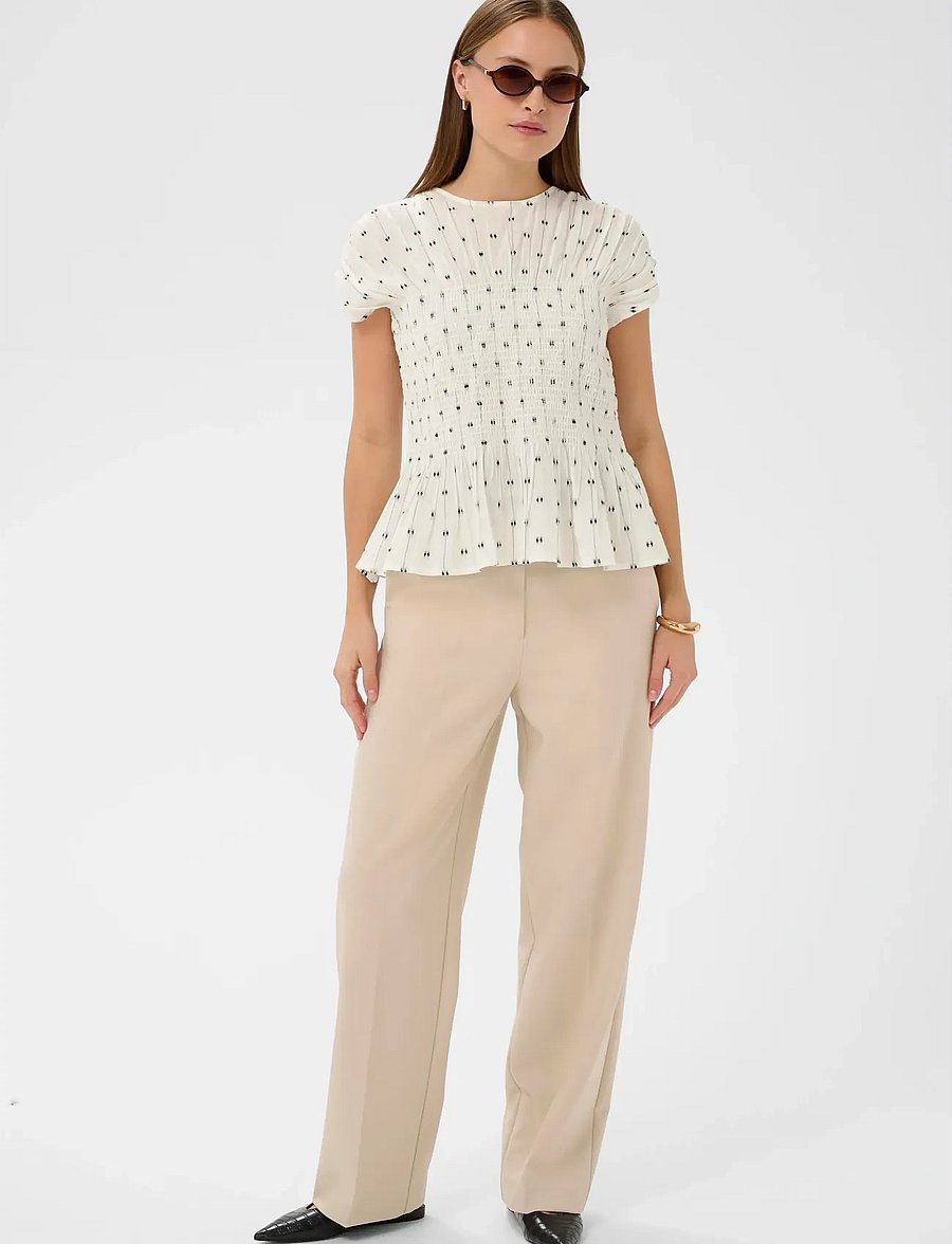 Soaked - SLAmelie Blouse - short-sleeved blouses - white w. black dobby - 3