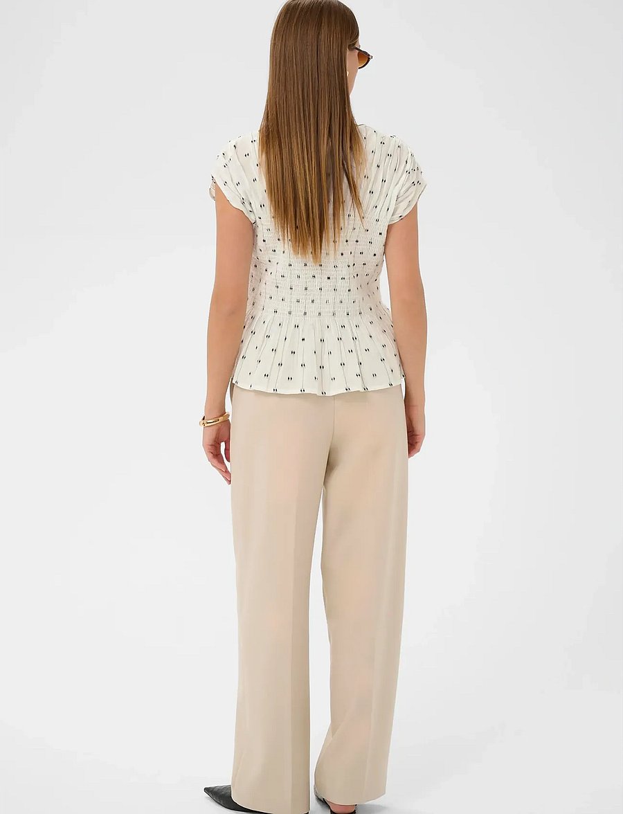 Soaked - SLAmelie Blouse - short-sleeved blouses - white w. black dobby - 4