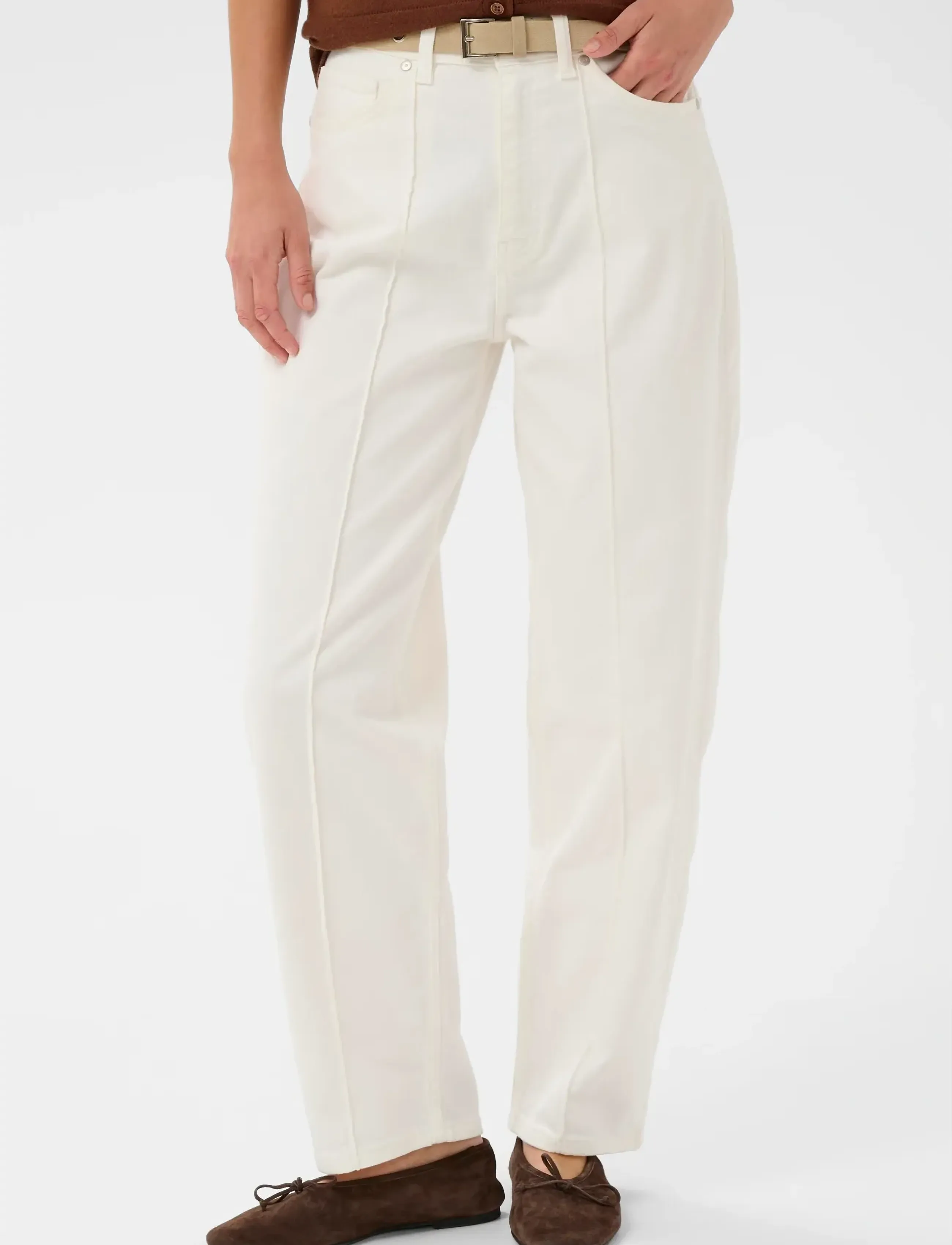 Soaked in Luxury SLRina Barrel Jeans - Denimkläder - WHITECAP GRAY / white