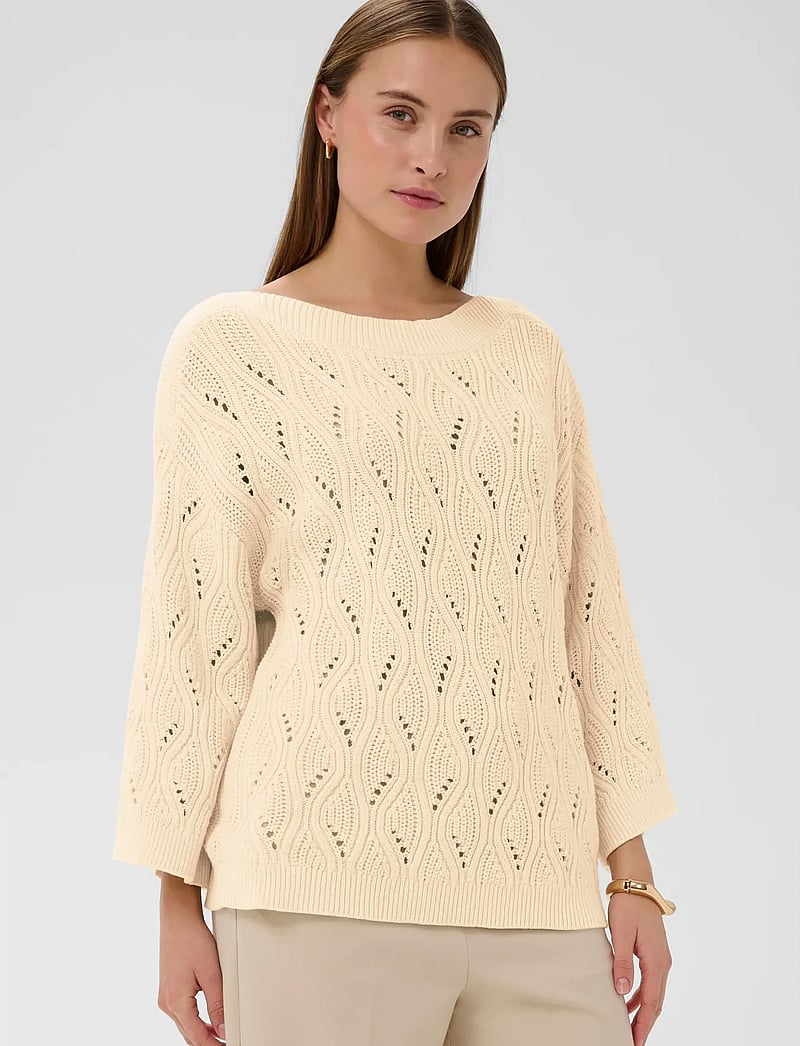 Soaked in Luxury - SLRava Nanna Pullover 3/4 - pullover - whisper white - 0