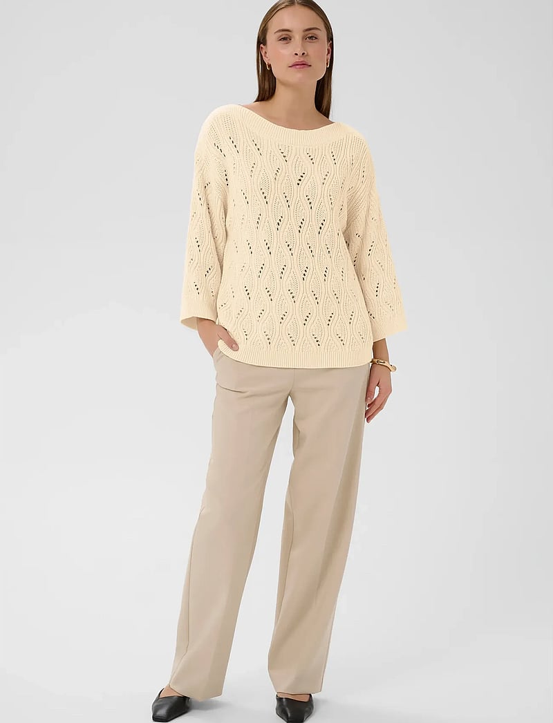 Soaked in Luxury - SLRava Nanna Pullover 3/4 - pullover - whisper white - 3