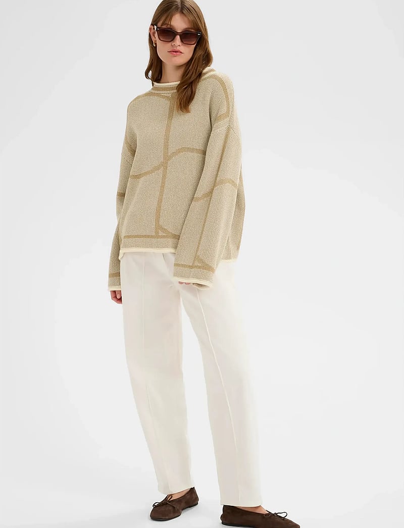 Soaked in Luxury - SLRava Mono Pullover - stickade tröjor - dull gold - 3