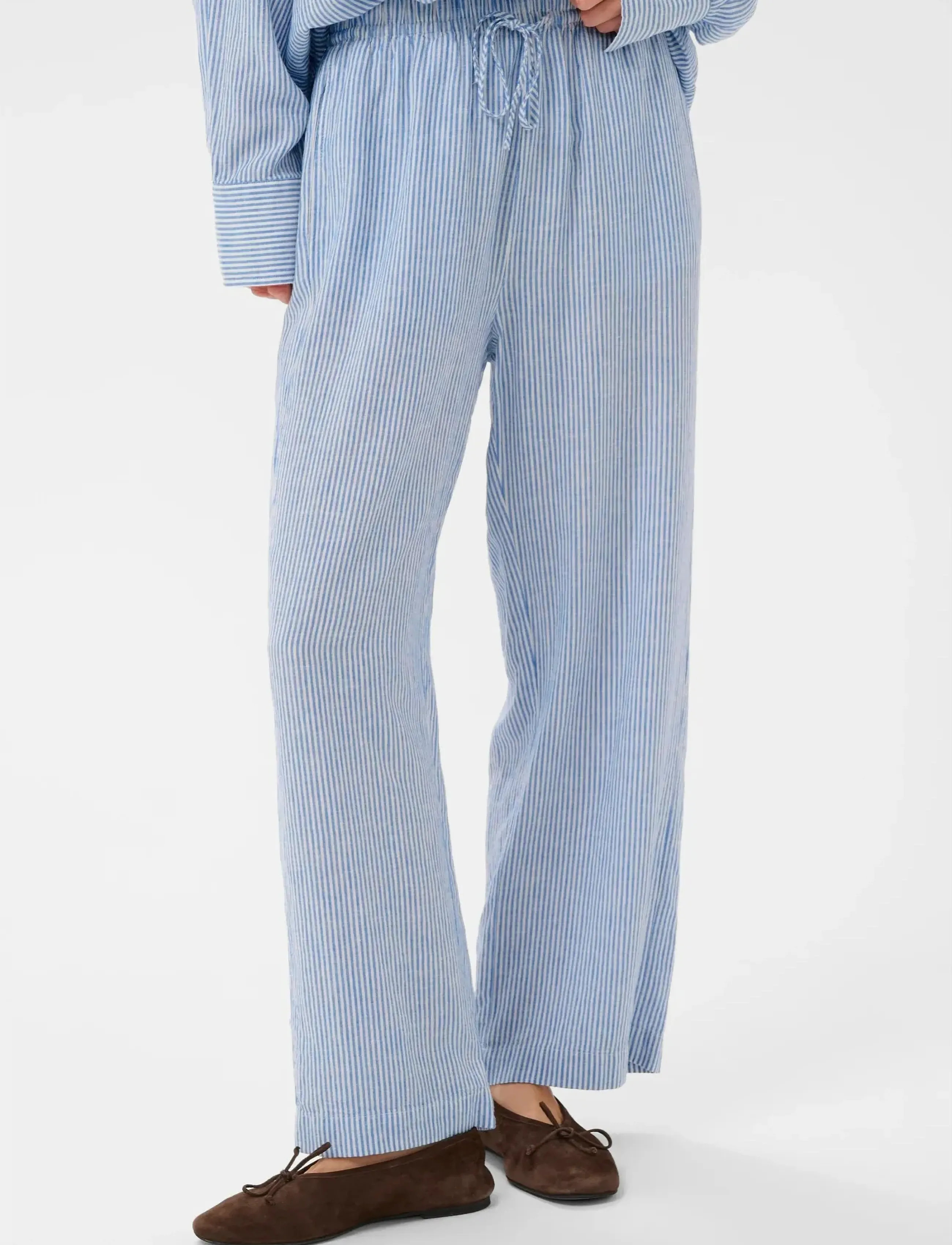 Soaked in Luxury SLAria Pants - Kläder - REGATTA AND WHITE STRIPE / blue