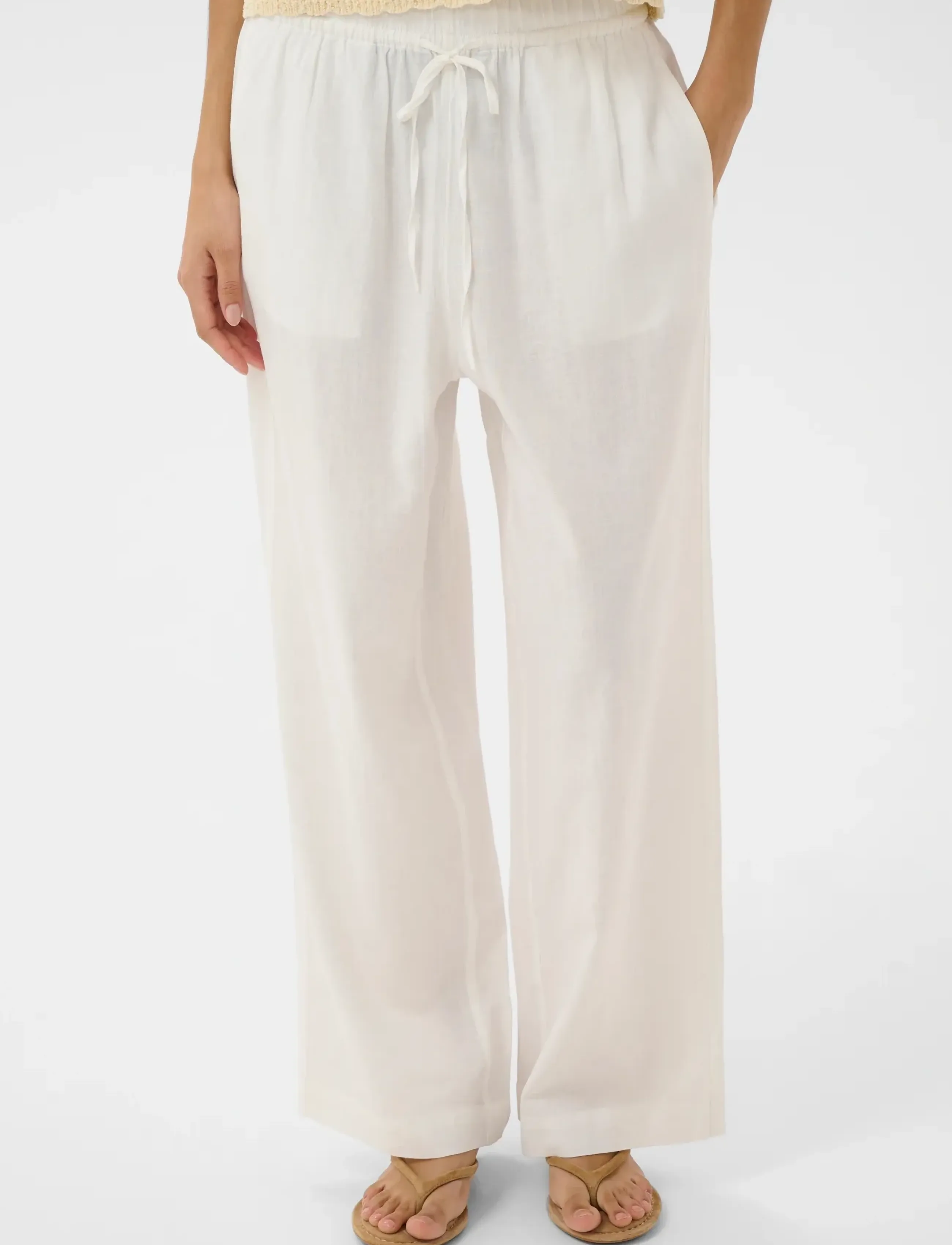 Soaked Slaria Pants, XS, White, Bukser > Brede Ben, Dame