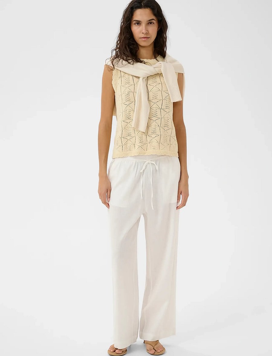 Soaked - SLAria Pants - bukser med brede ben - broken white - 3