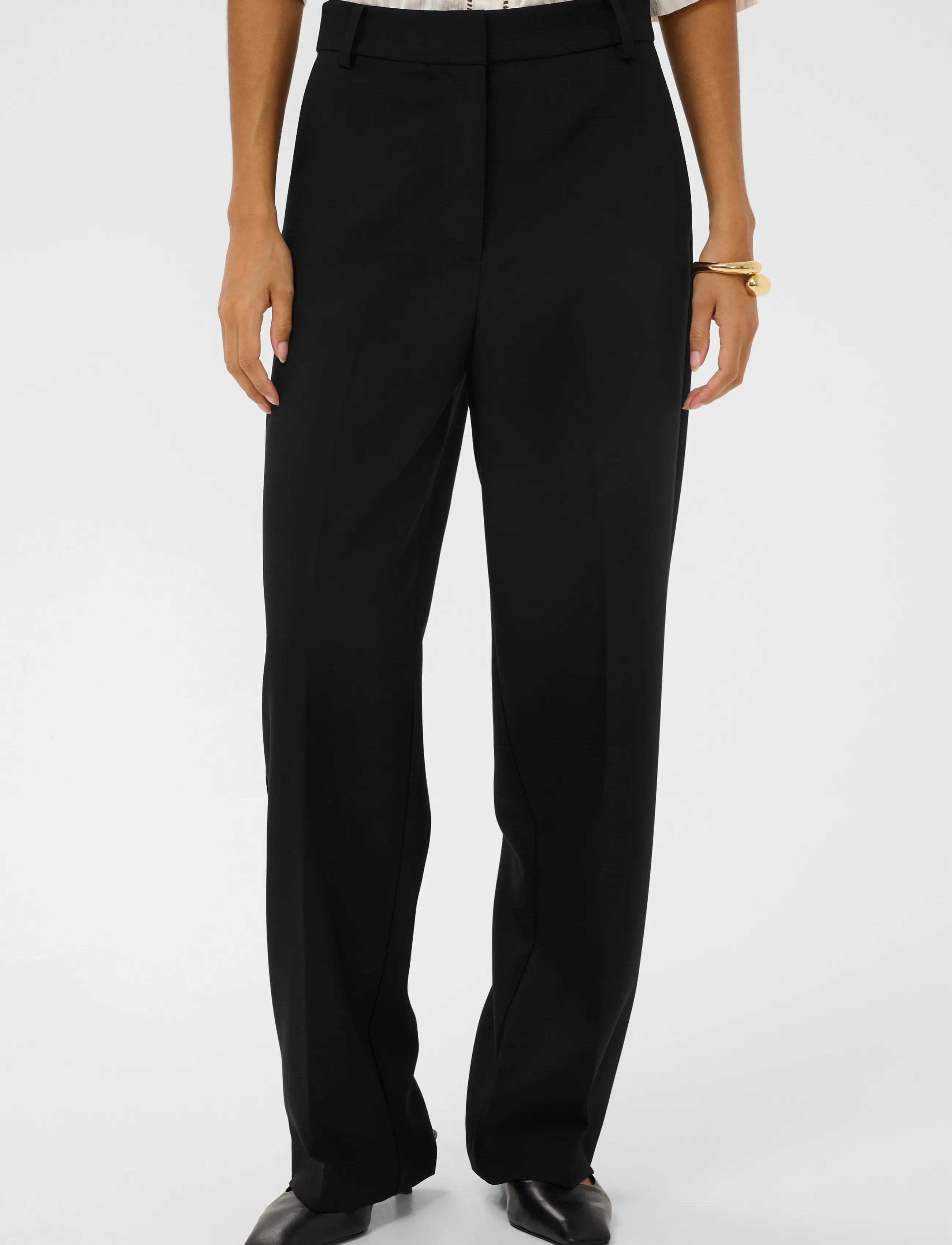 Soaked SLCorinne Suiting Pants - Vardagsstil - BLACK / black