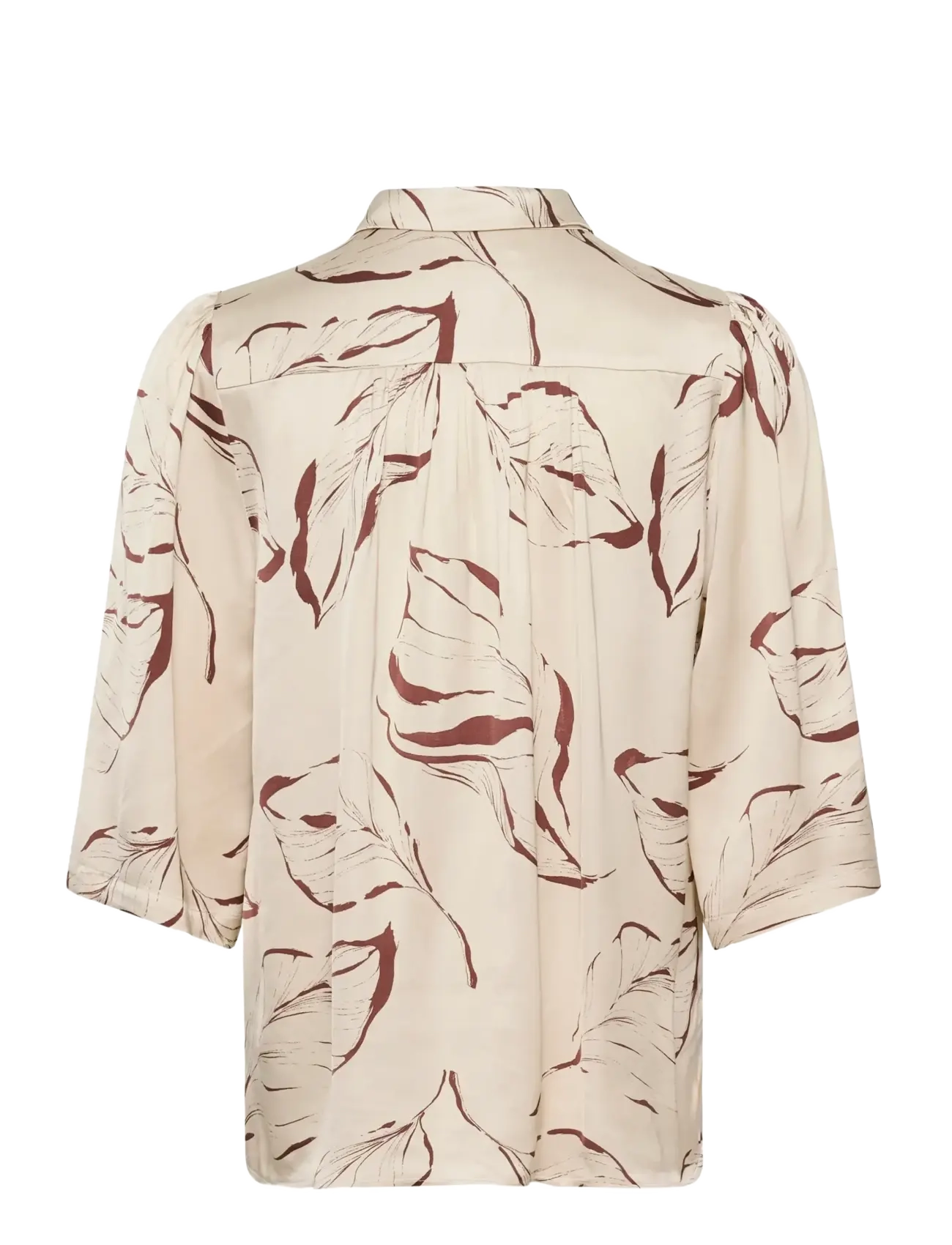 Soaked - SLClero Printed Shirt SS - kortärmade skjortor - oatmeal leave print - 2