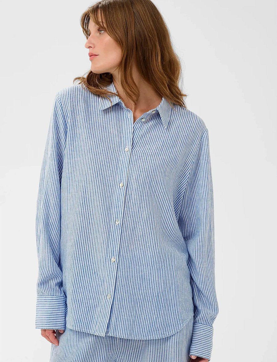 Soaked - SLAria Shirt - linased särgid - regatta and white stripe - 0