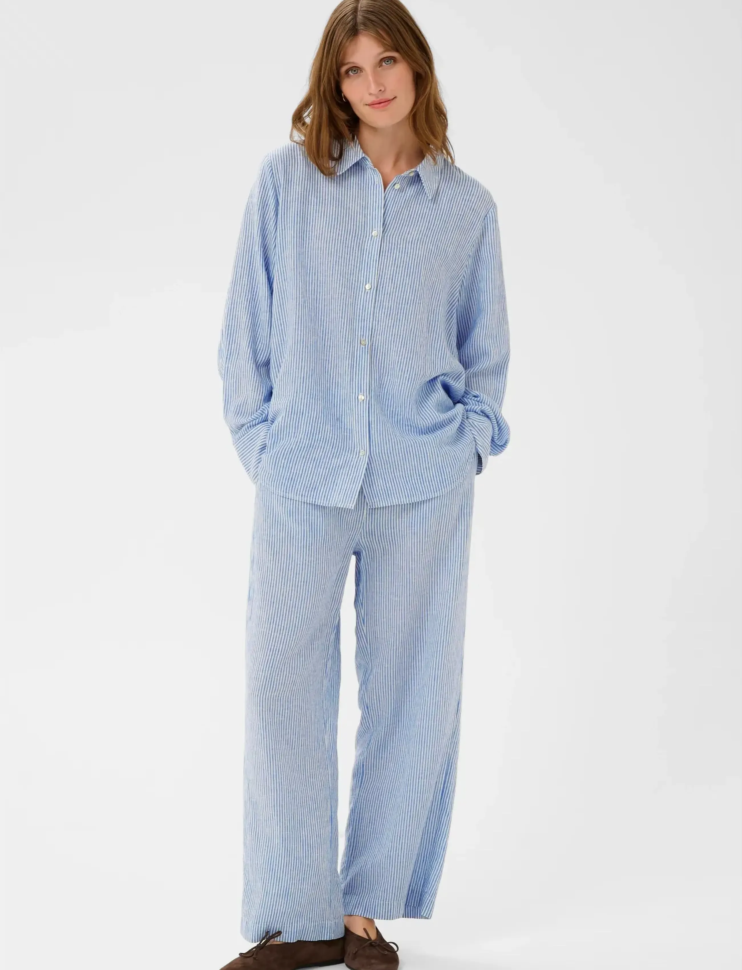 Soaked - SLAria Shirt - hørskjorter - regatta and white stripe - 3
