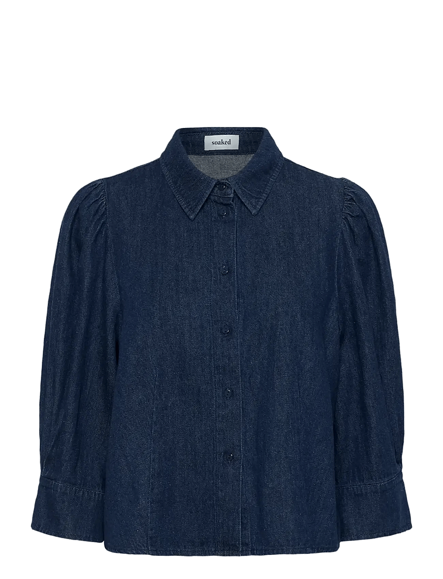 Soaked - SLChaman Hella Shirt - gallaskyrtur - dark blue denim - 1