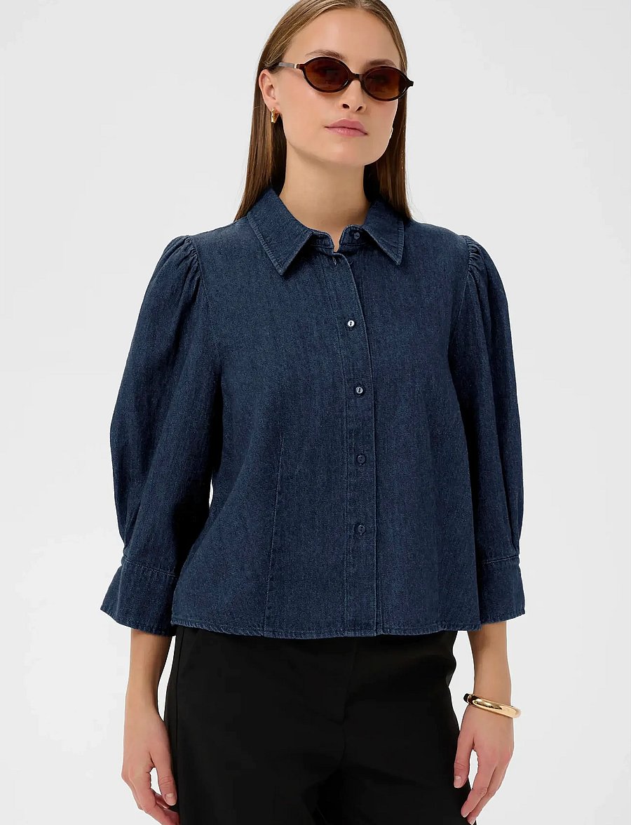 Soaked - SLChaman Hella Shirt - gallaskyrtur - dark blue denim - 0