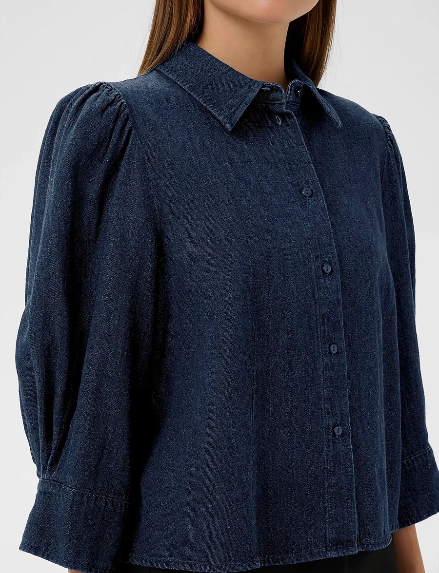 Soaked - SLChaman Hella Shirt - gallaskyrtur - dark blue denim - 5