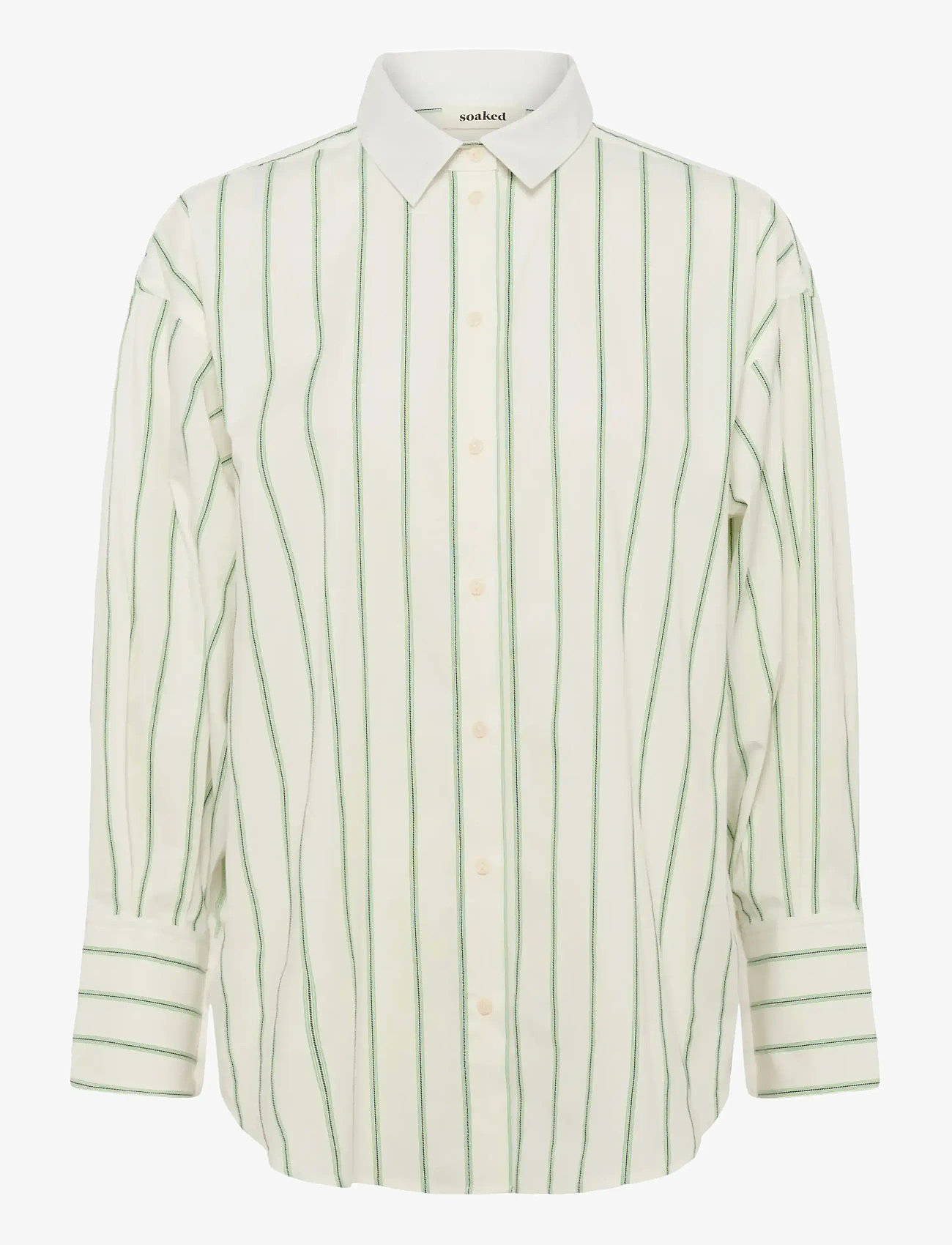 Soaked - SLNoelle Striped Shirt - langærmede skjorter - vibrant green and white stripe - 1