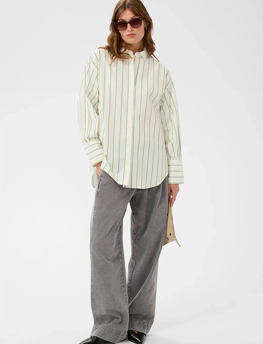 Soaked - SLNoelle Striped Shirt - langærmede skjorter - vibrant green and white stripe - 3