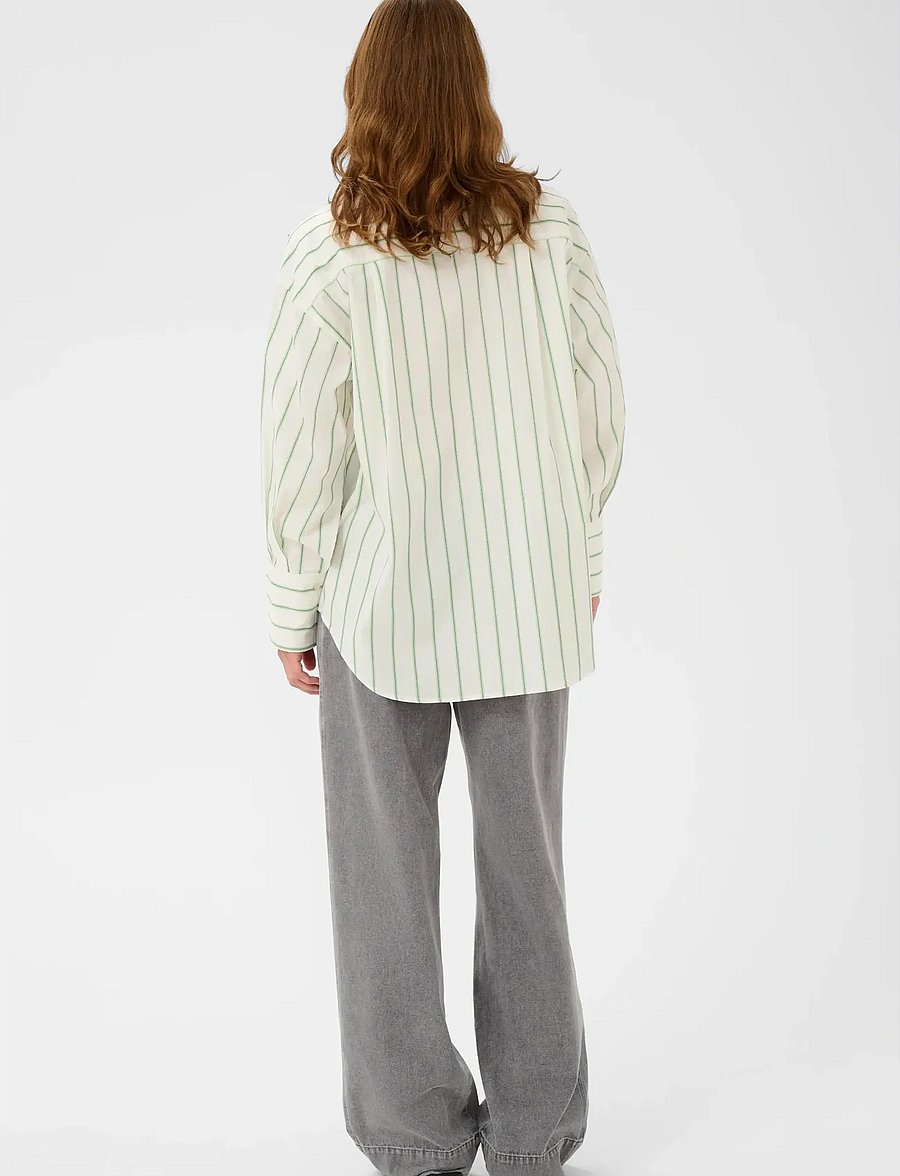 Soaked - SLNoelle Striped Shirt - langærmede skjorter - vibrant green and white stripe - 4