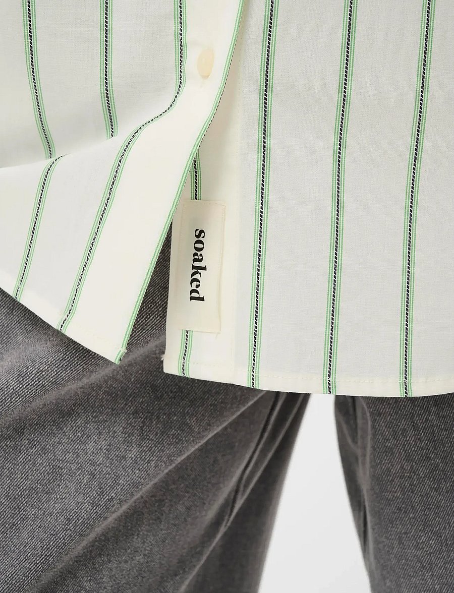 Soaked - SLNoelle Striped Shirt - langærmede skjorter - vibrant green and white stripe - 5