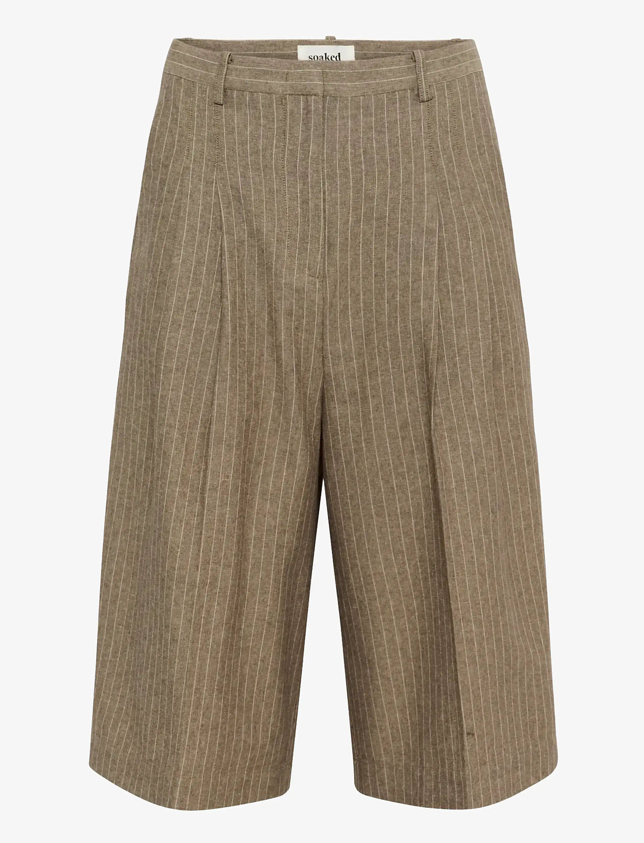 Soaked - SLGinevra Malika Shorts - bermudashorts - cappucino pin stripe - 1