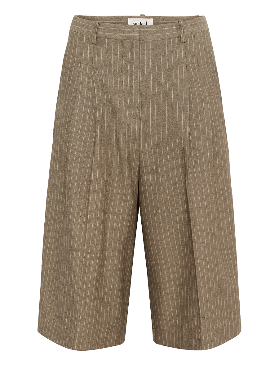 Soaked - SLGinevra Malika Shorts - bermudashorts - cappucino pin stripe - 1