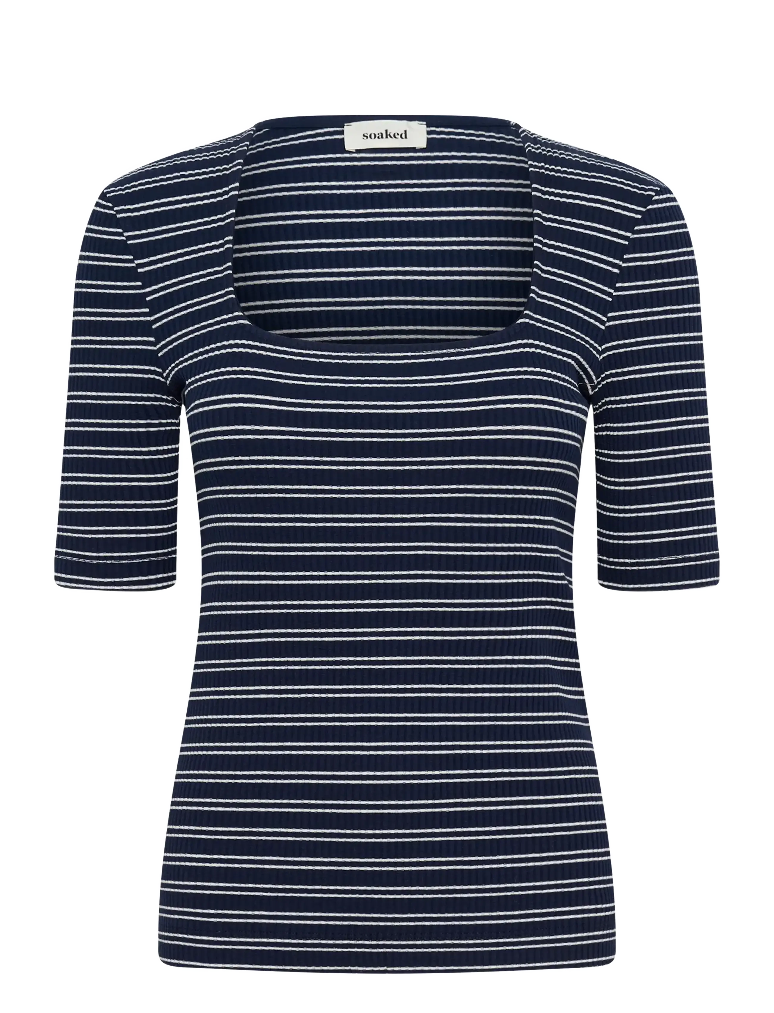 Soaked SLSimone Striped Tee - Soaked in Luxury - INDIA INK STRIPE / multi