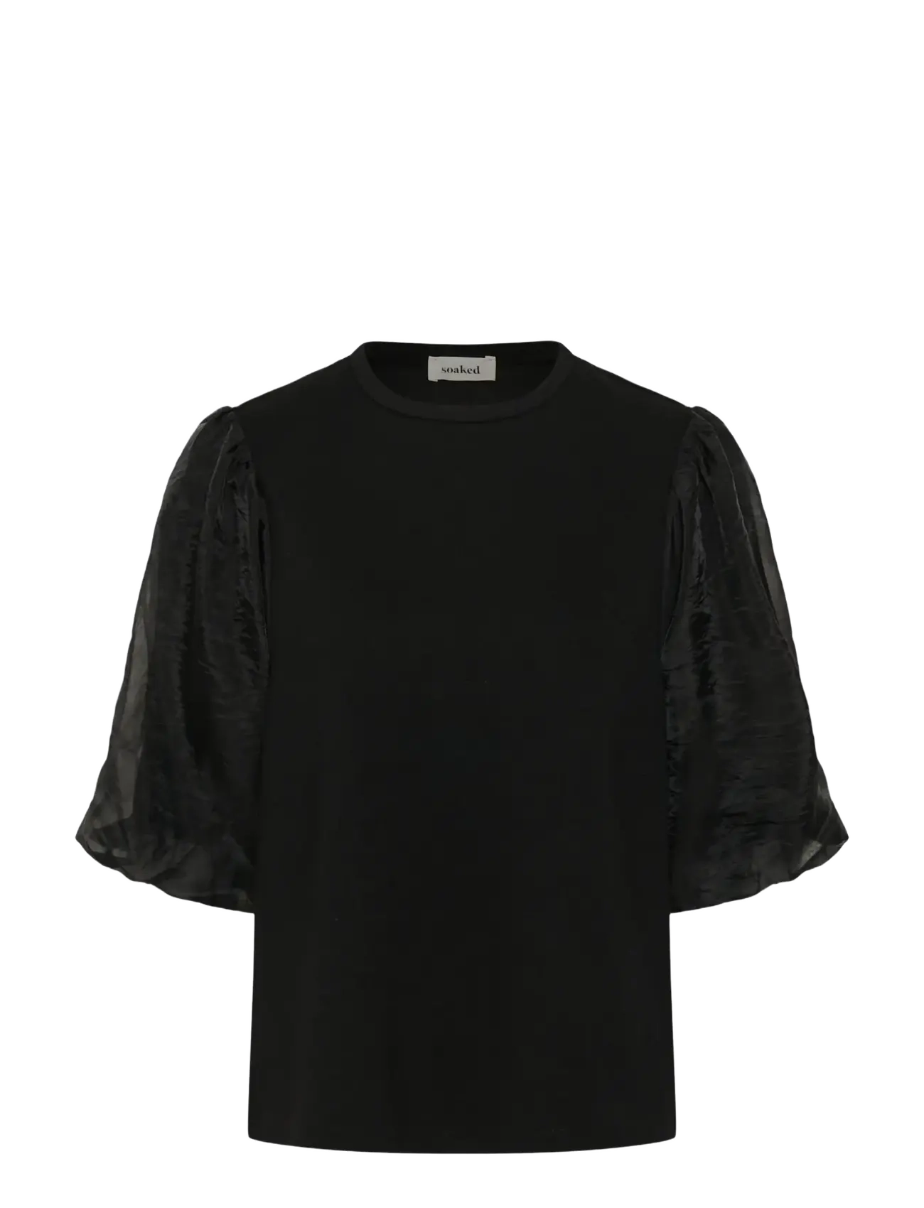 Soaked SLMarigold Puff Tee - Summer in the city - BLACK / black