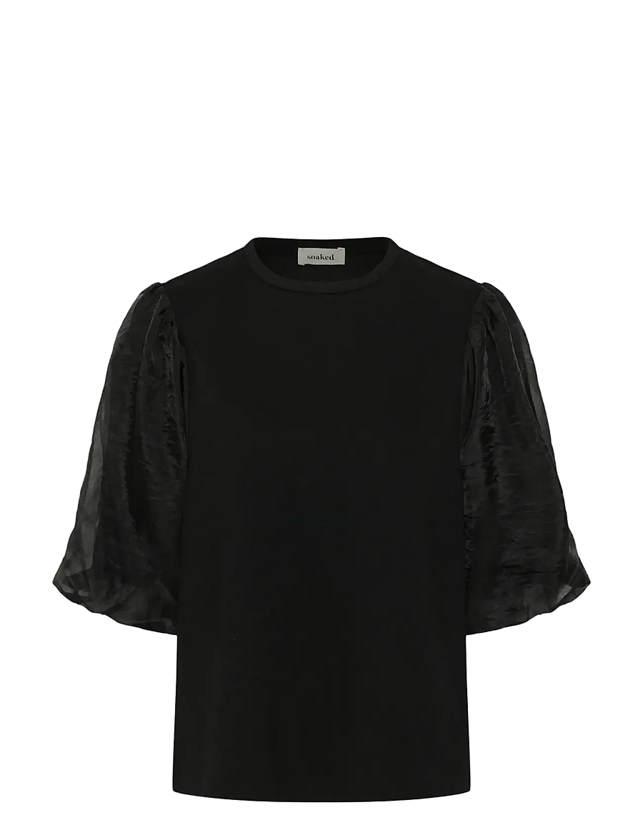 Soaked - SLMarigold Puff Tee - t-shirts - black - 1