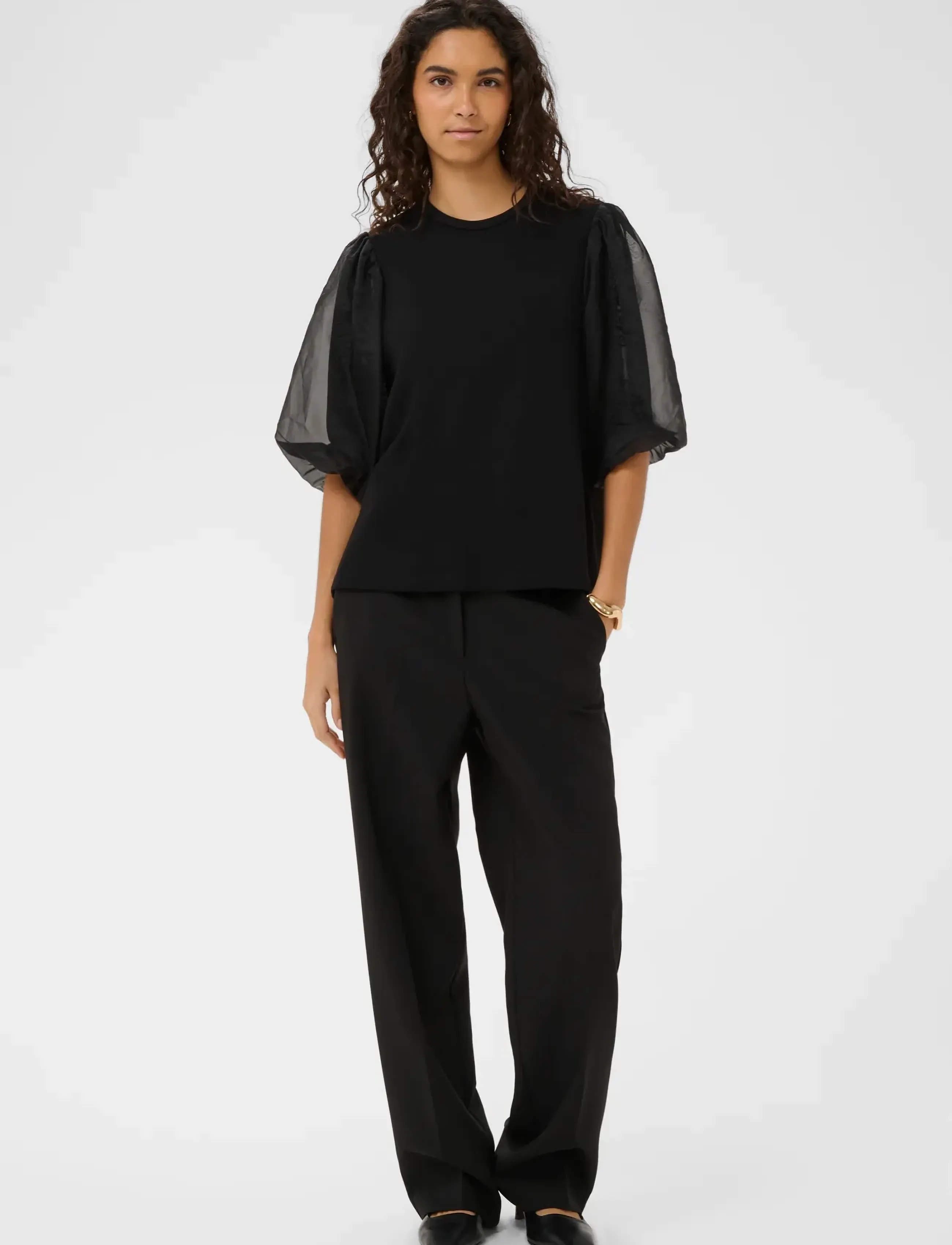 Soaked - SLMarigold Puff Tee - t-shirts - black - 3