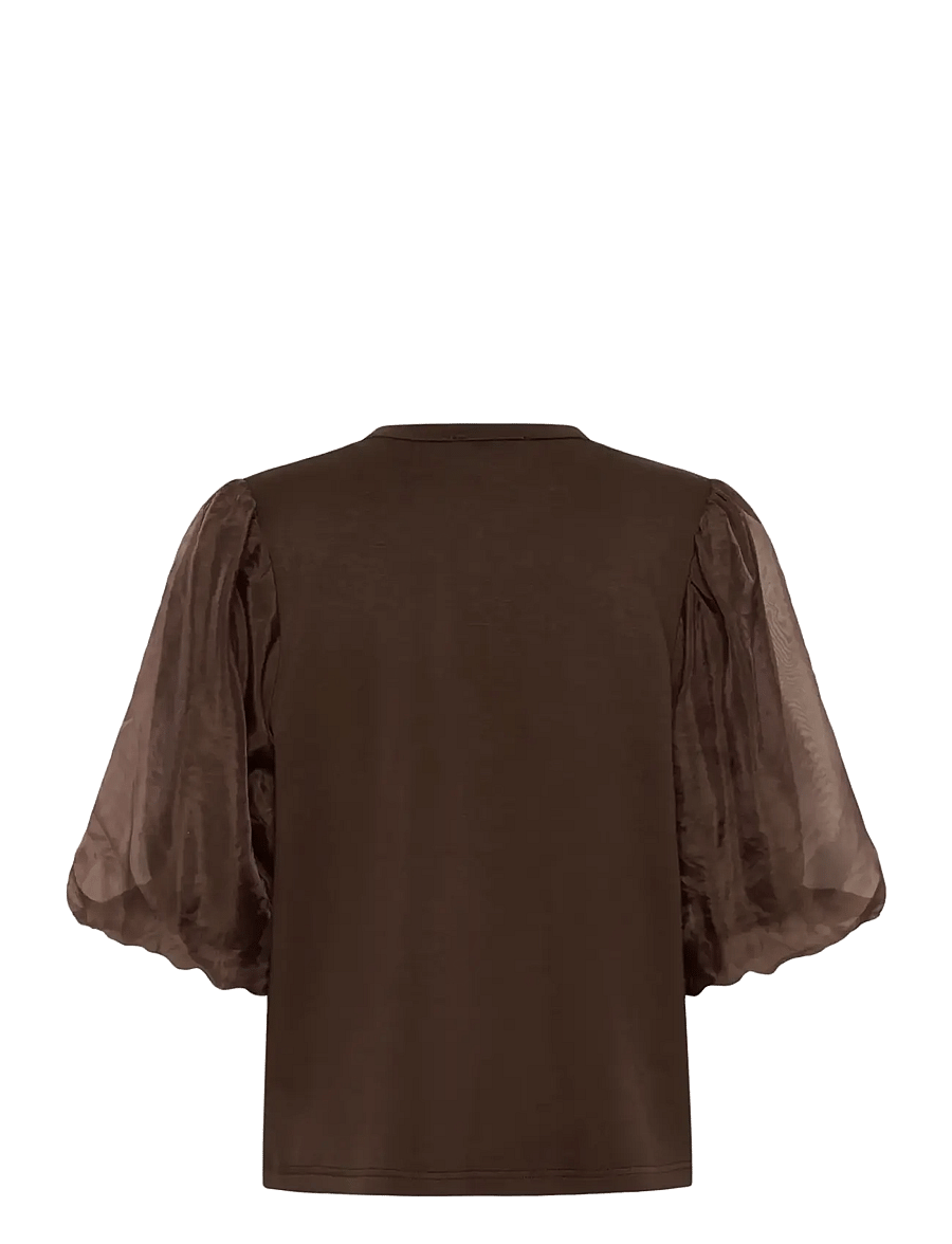Soaked - SLMarigold Puff Tee - t-shirts - chocolate brown - 2