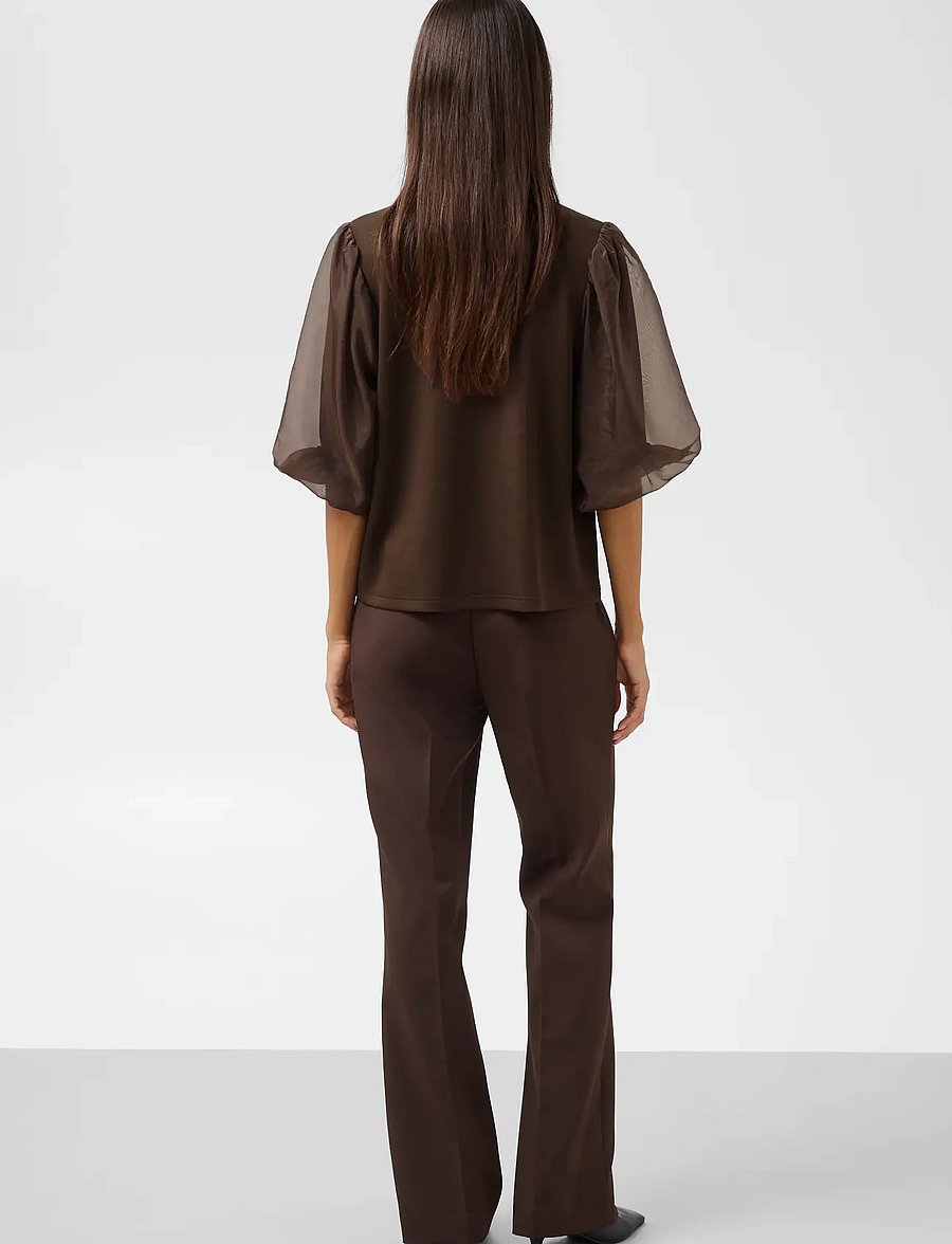 Soaked - SLMarigold Puff Tee - t-shirts - chocolate brown - 4