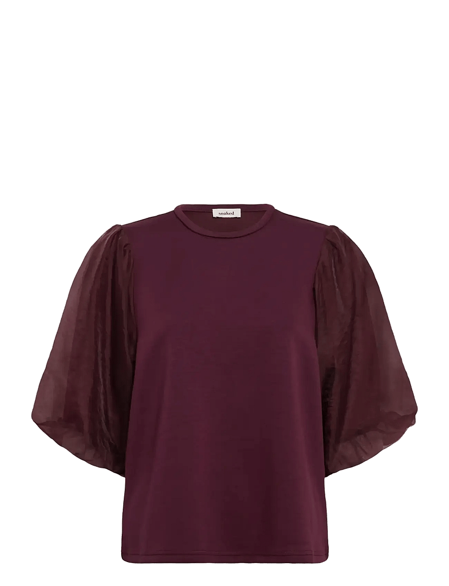 Soaked - SLMarigold Puff Tee - t-shirts - fig - 1