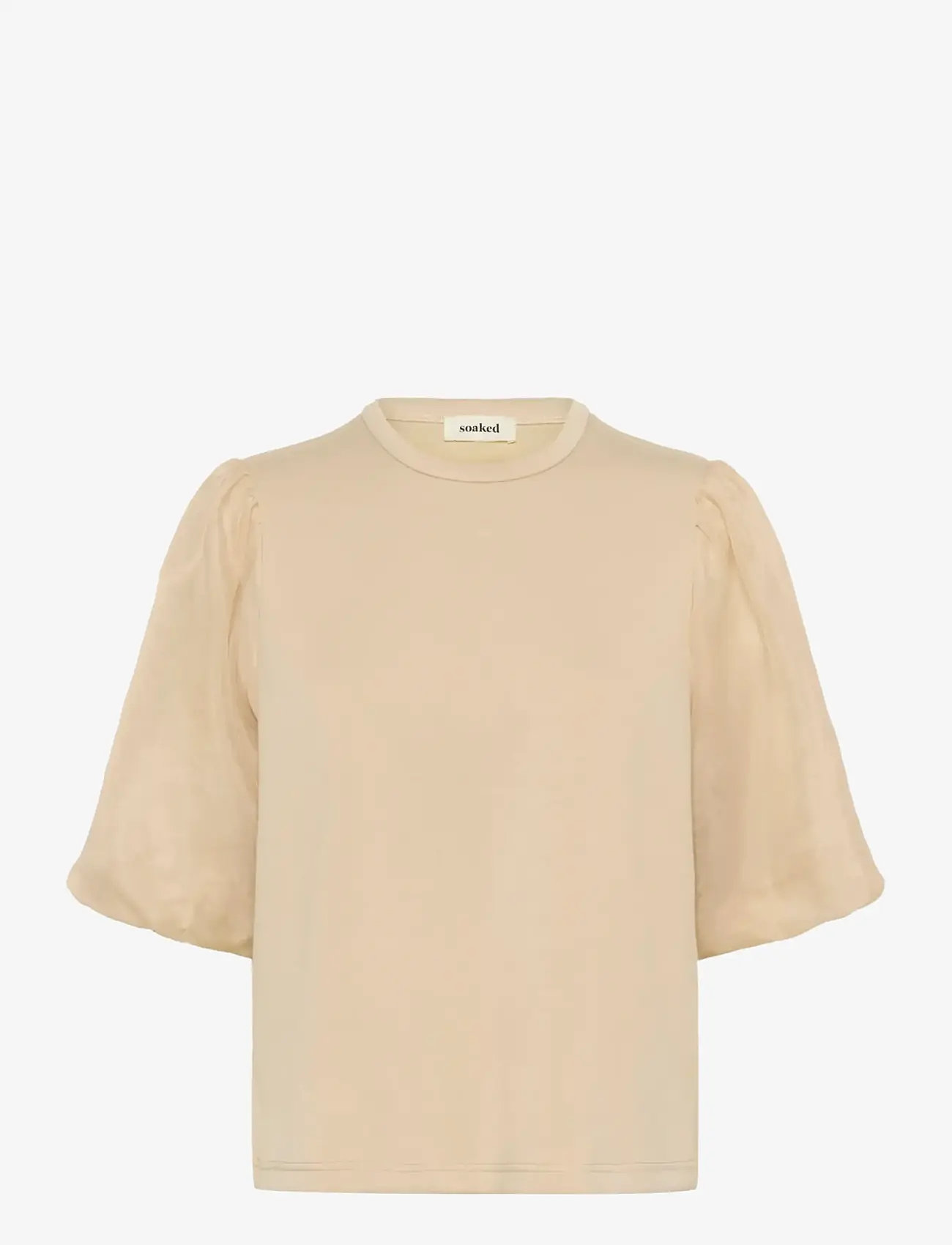 Soaked - SLMarigold Puff Tee - t-särgid - white pepper - 1